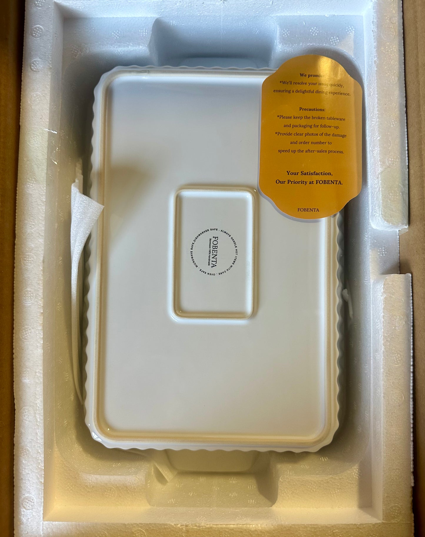 Ceramic Casserole Dishes, Set of 4, Baking Dishes for Oven, Rectangular Lasagna Pan Deep with Handles, White Porcelain Bakeware (15''/12.4''/11''/9.6''), Microwave Safe