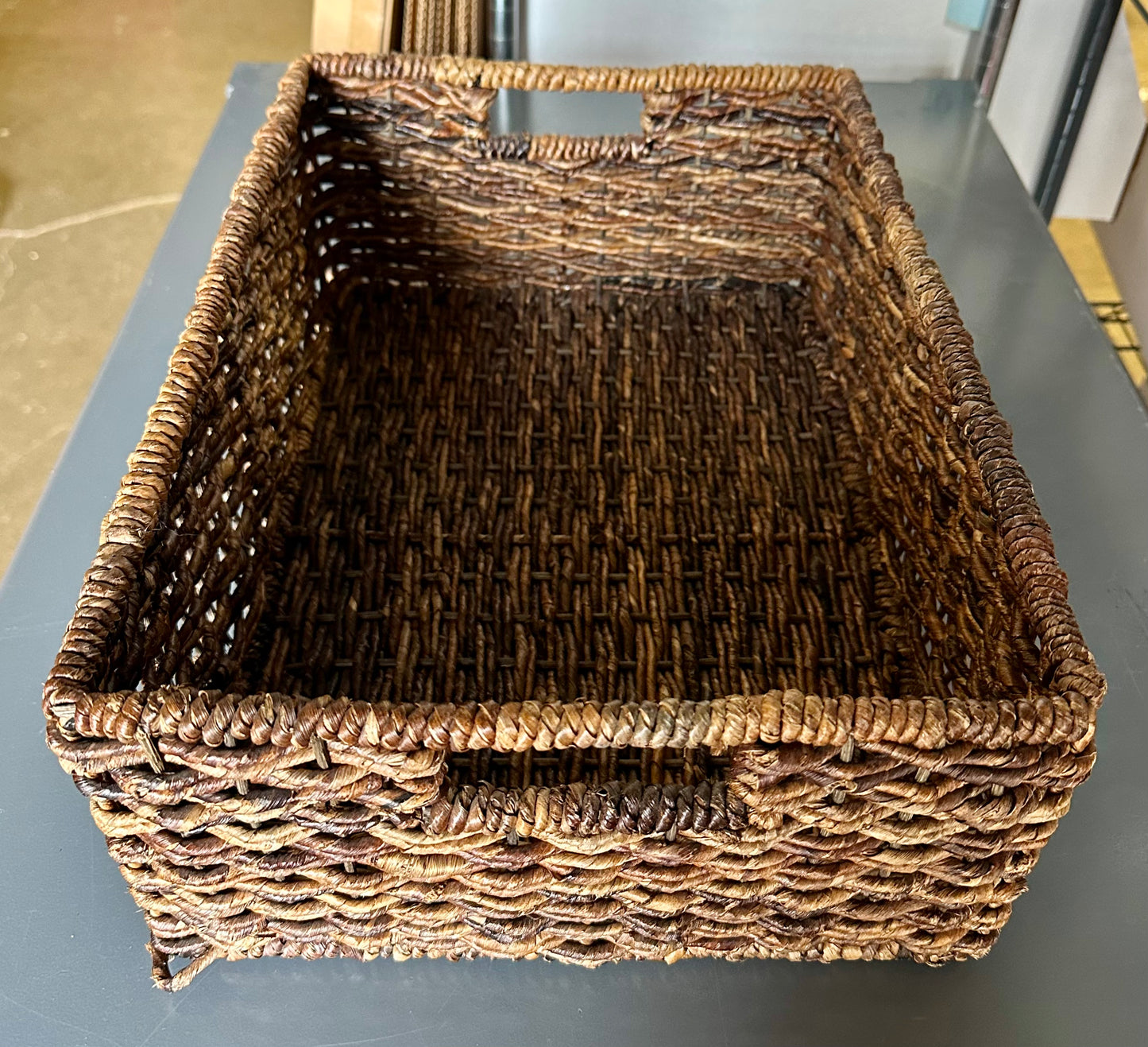 Woven Snack Basket, Premium Storage for Home,  Office,  Versatile Fruit, Snack Organizer,) Rattan Design for Kitchen, Living Room and Study,Bedroom