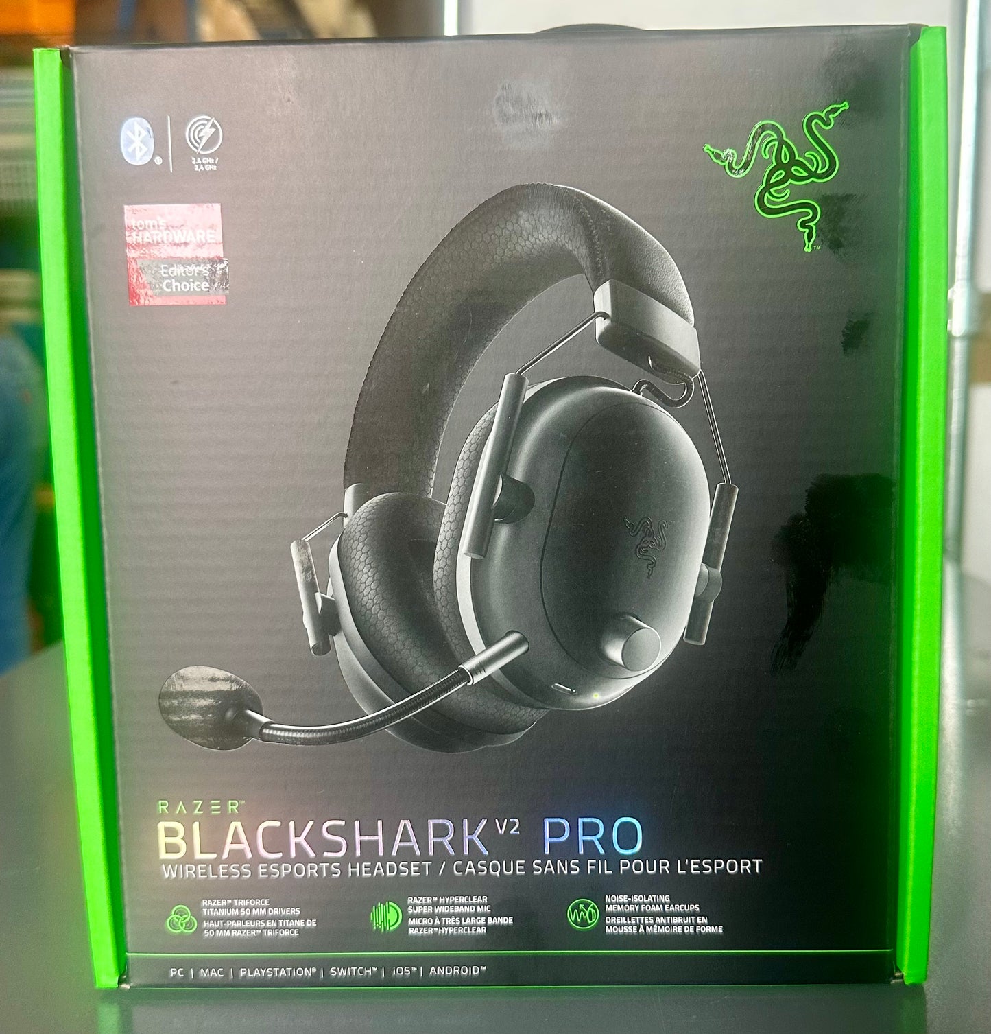 Razer BlackShark V2 Pro Wireless Gaming Headset: Super Wideband Mic - Pro Tuned FPS Profiles - 50mm Drivers - Plush Noise Isolating Earcups - 70 Hr Battery - Bluetooth - for PC, PS5, Switch 2 - Black