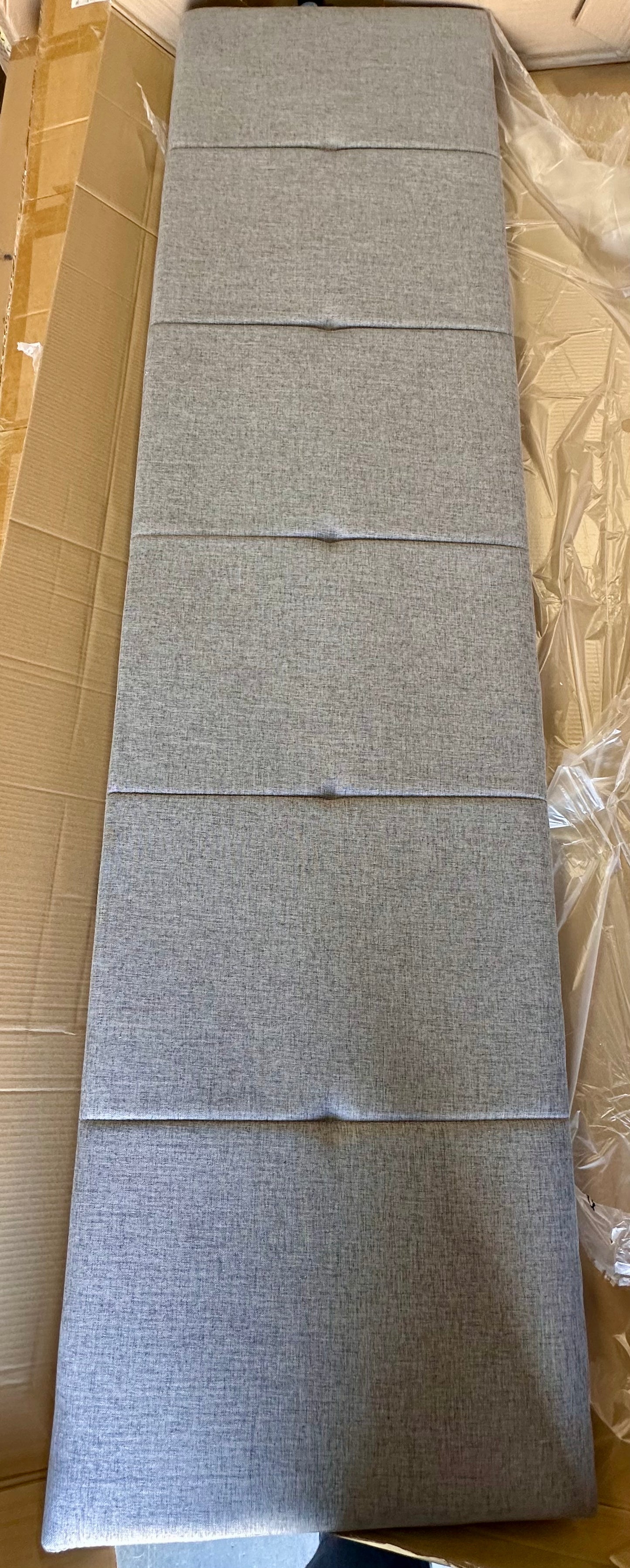 New - King Size Upholstered Bed Frame, Gray (B888)