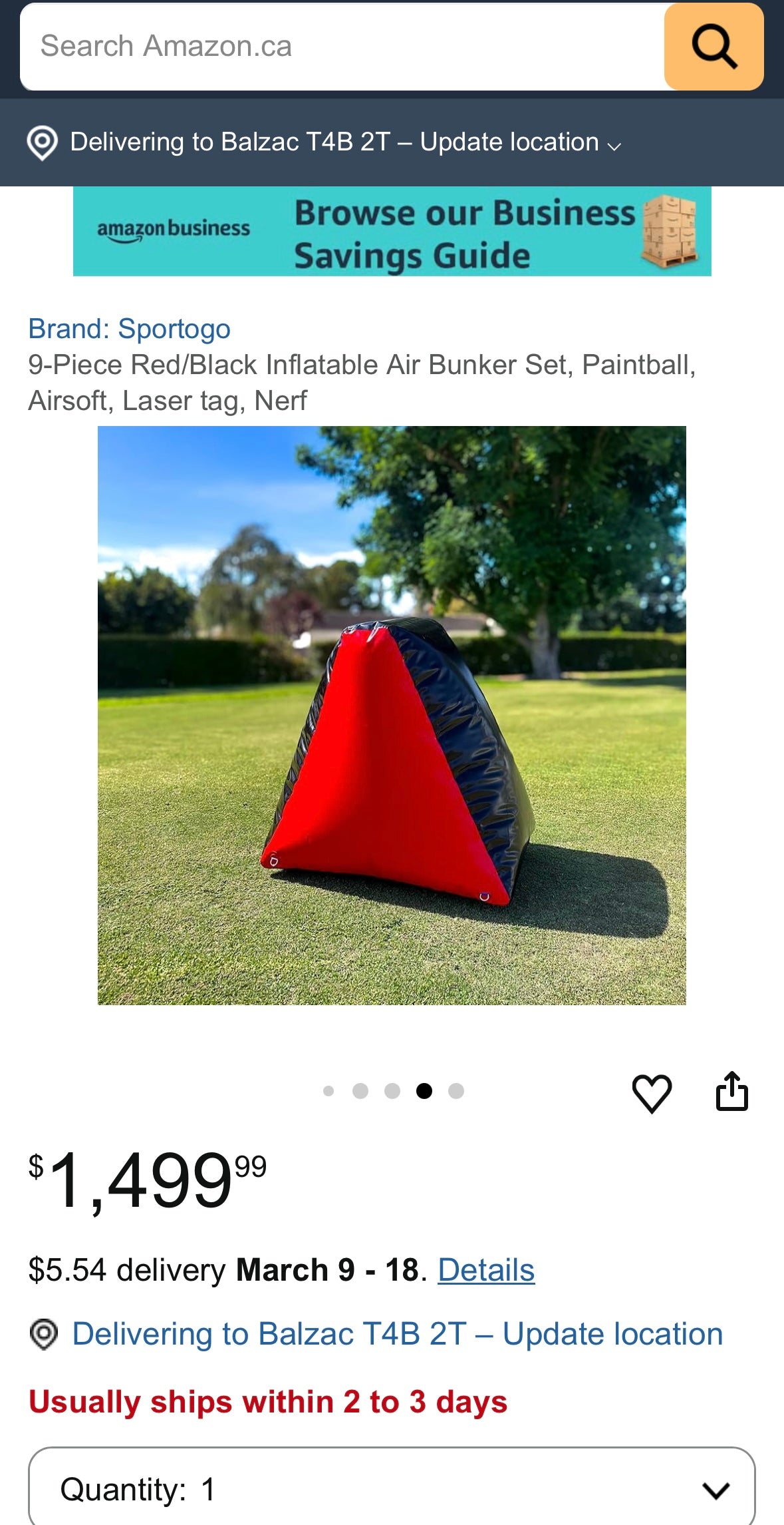 Giant Inflatable Air Bunker Set, Paintball, Airsoft, Laser tag, Nerf (W634)