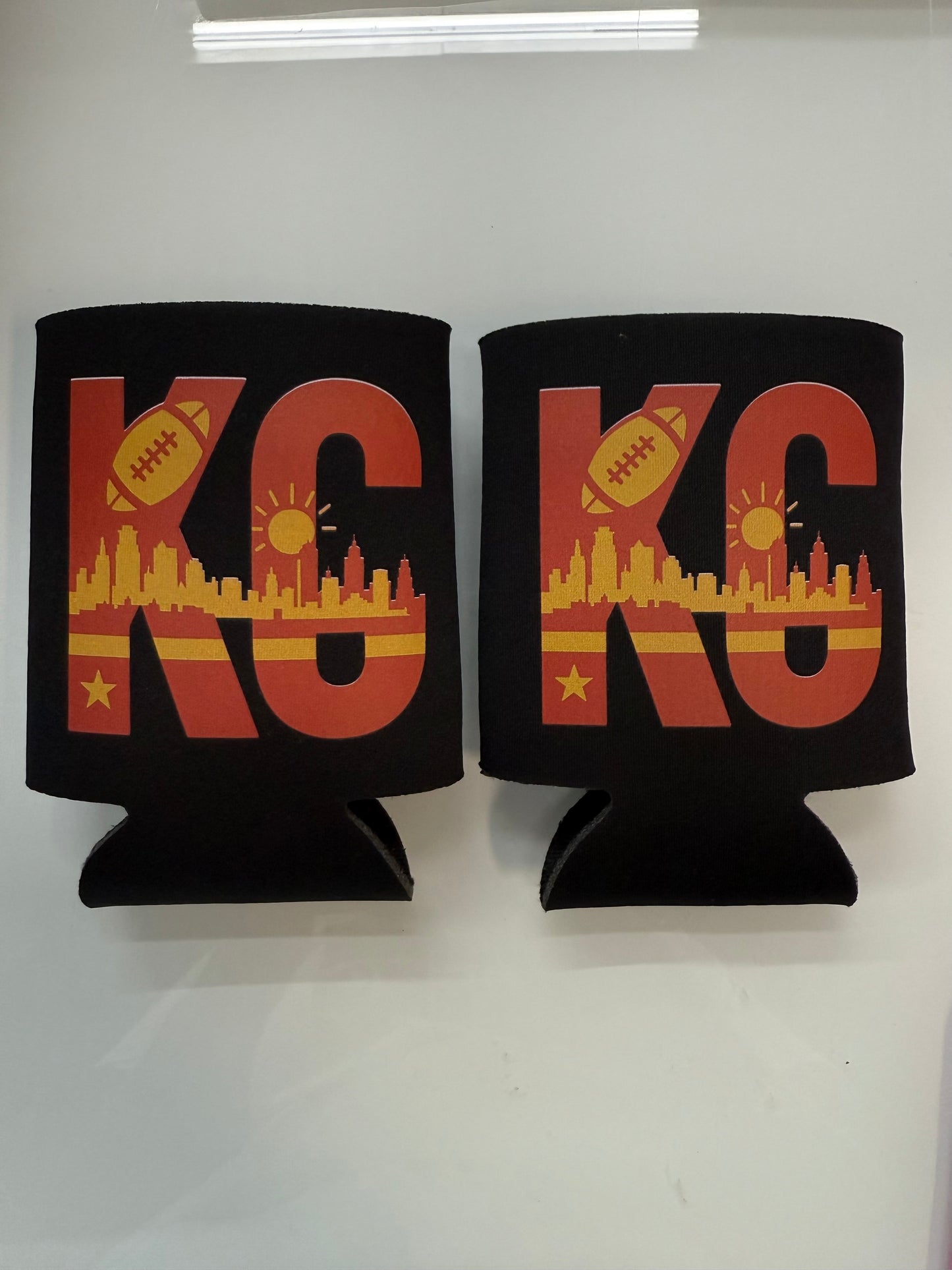KC Football Koozies Set of 2