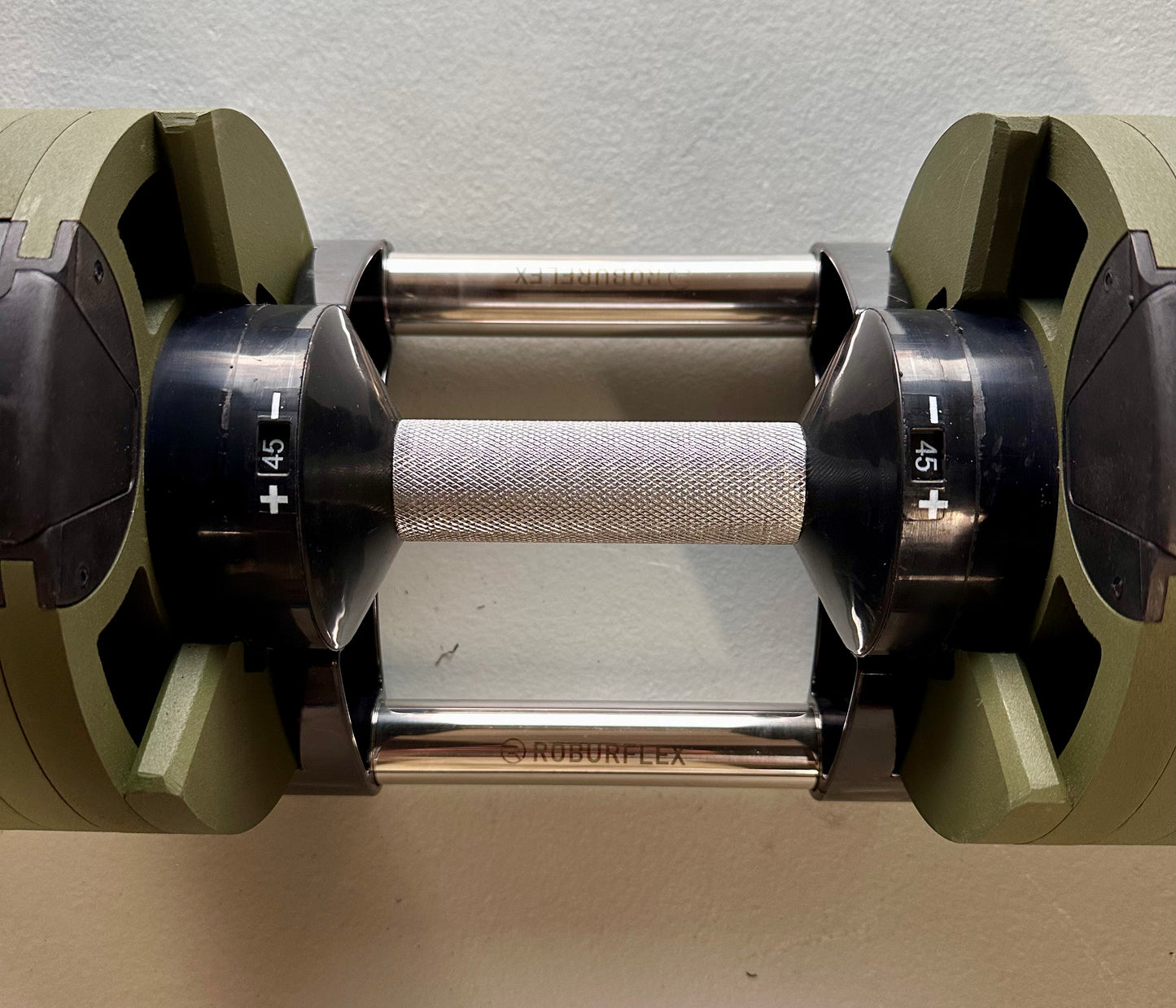 New - Adjustable Dumbbell (Single) by ROBURFLEX, 80 pounds total Weight for Strength Training Fitness, Cast Iron Plates (W529)