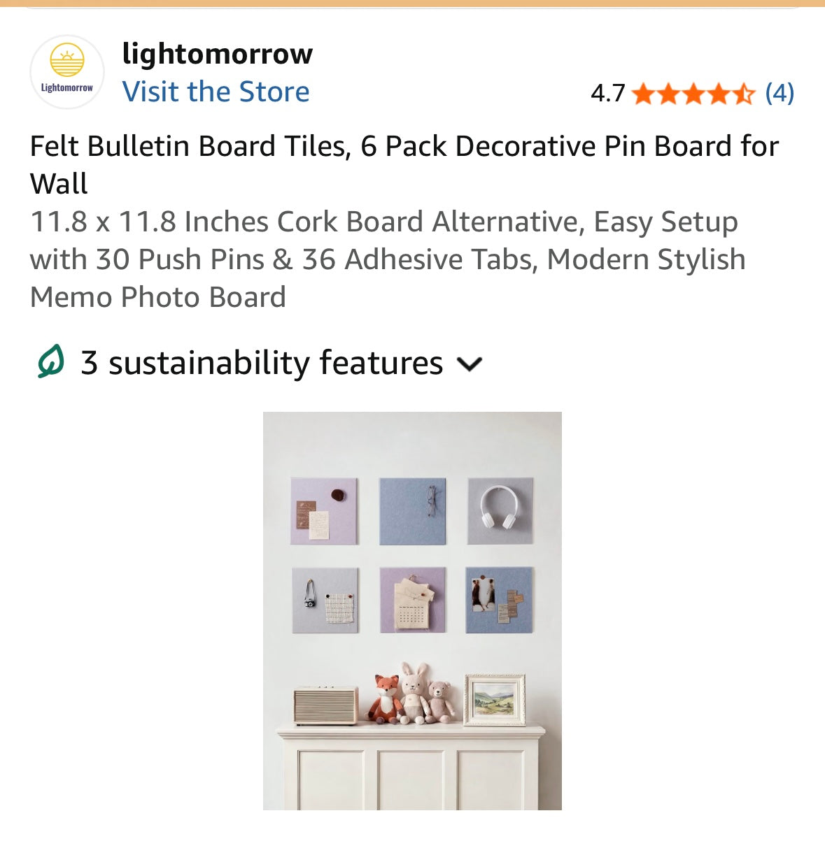 Felt Bulletin Board Tiles, 6 Pack Decorative Pin Board for Wall 11.8 x 11.8 Inches Cork Board Alternative, Easy Setup with 30 Push Pins & 36 Adhesive Tabs, Modern Stylish Memo, Photo Board