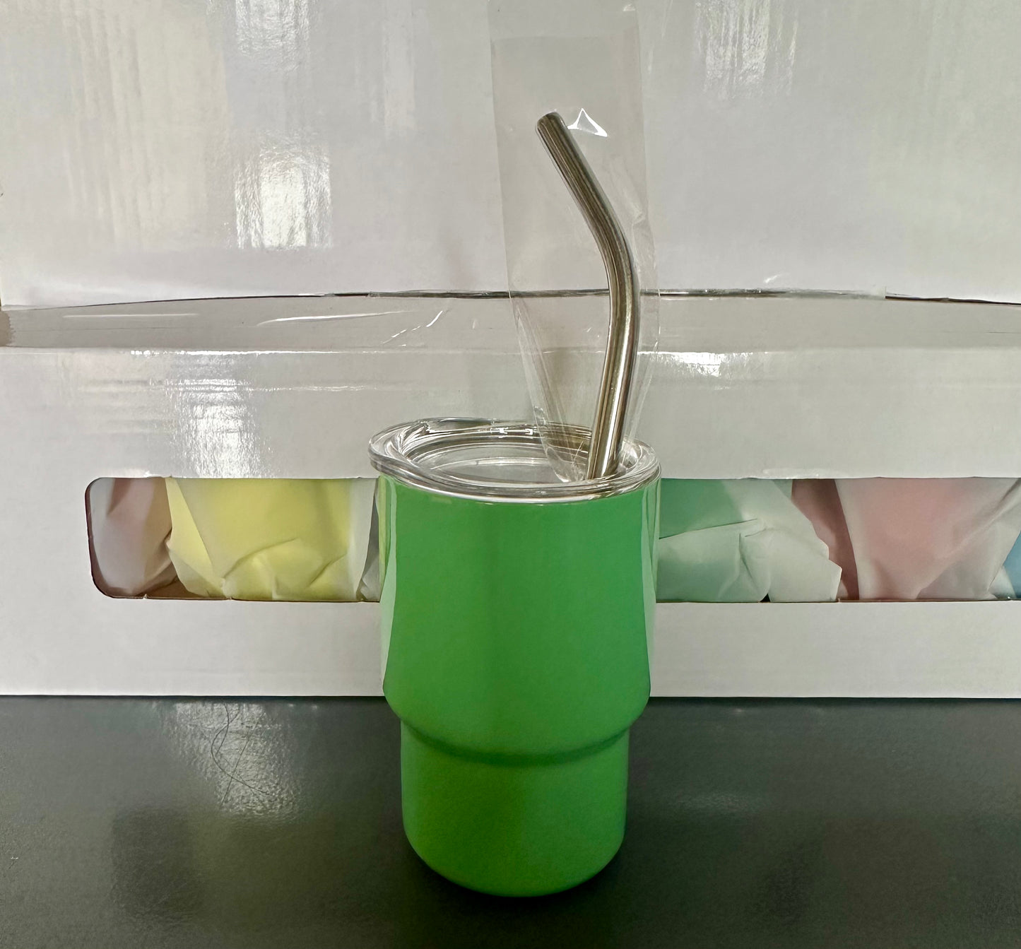 6pcs, 3oz Mini Tumblers With Straw, Metal Shot Glasses, Stainless Steel Water Bottles, Summer Winter Drinkware, For Bar, Pub, Club, Restaurant to
