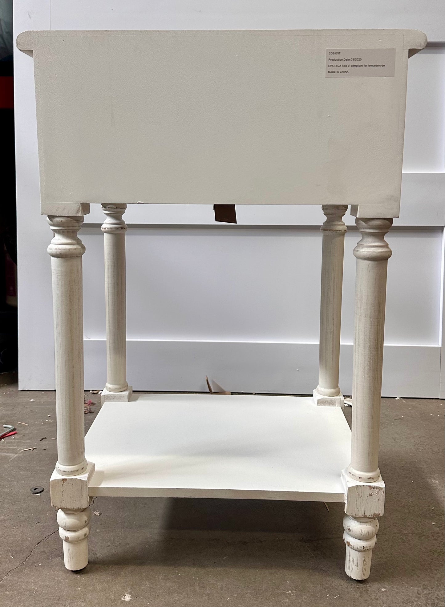 COSIEST Vintage Nightstand, 2-Tier Bedside Table, Wood Accent End Table with Storage Drawer and Open Display Shelf for Bedroom Living Room (L1084)