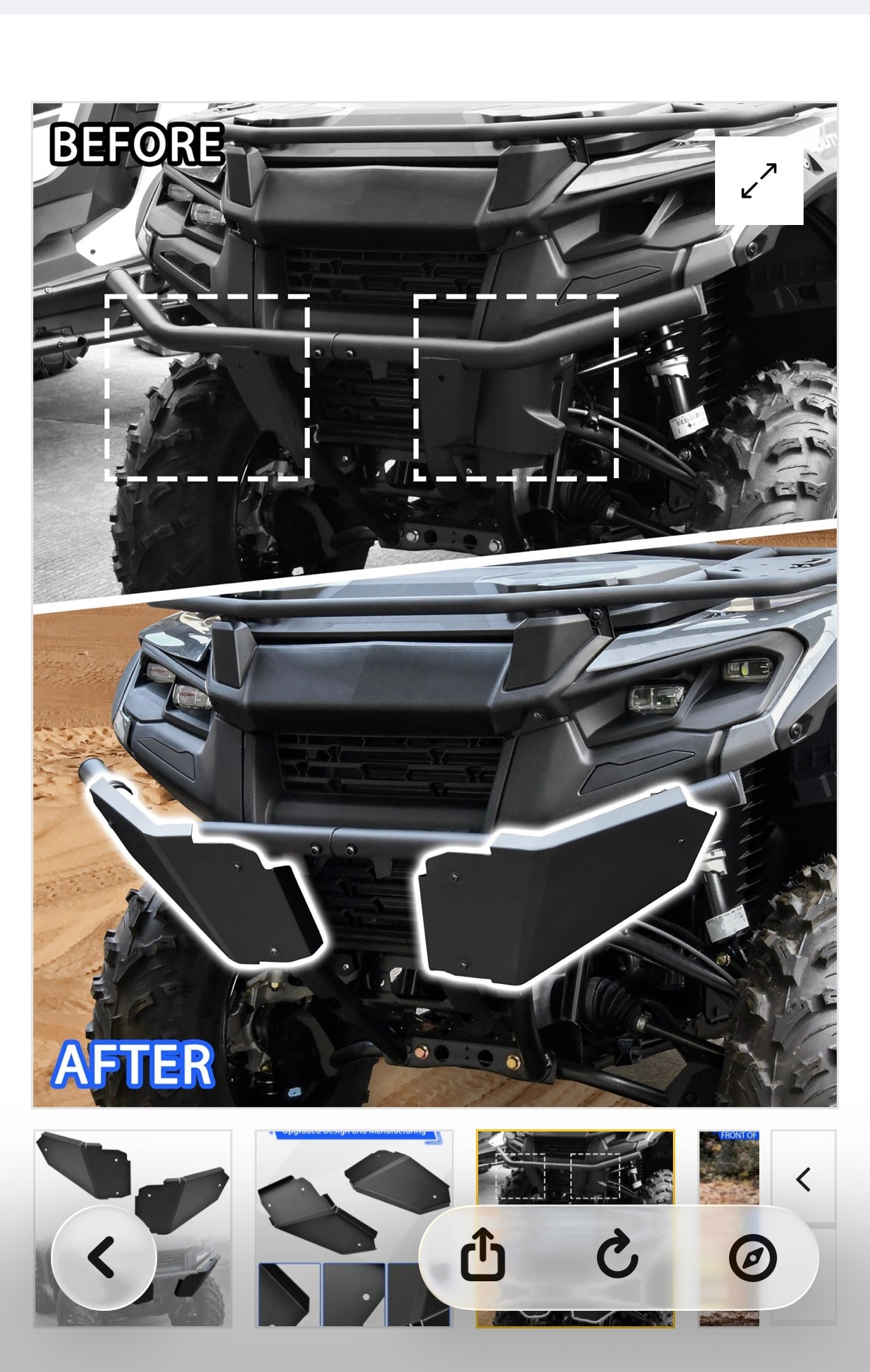 SLORIMOD EXTREME Front Bumper Protection Plates for Can-Am Outlander 500 700 PRO 2023-2025 Accessories, Heavy Duty Steel Front Brushguard Protector Cover Skid Plates, Replaces OEM part# 715005439
