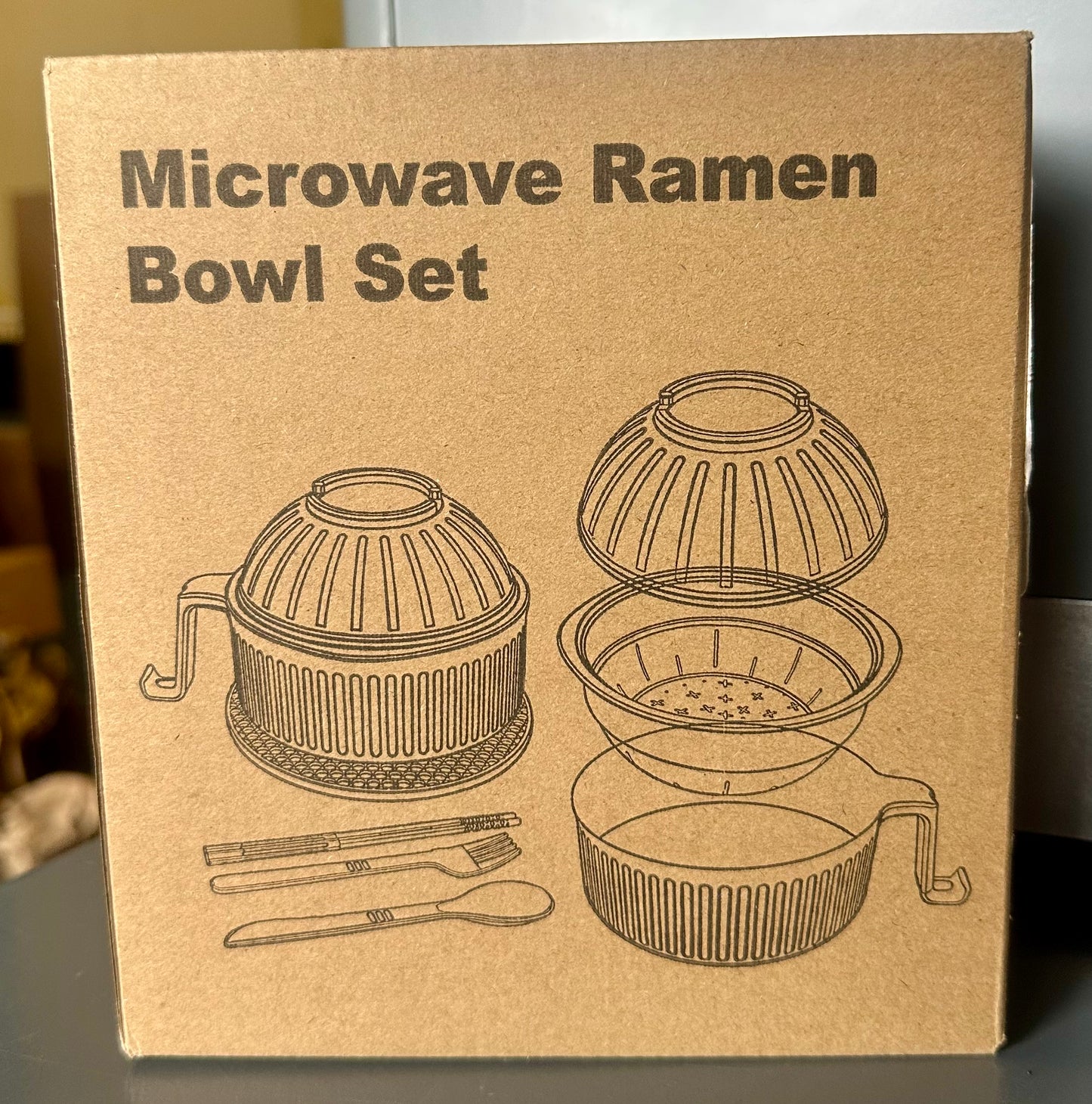 Microwave Ramen Cooker, Ramen Bowl Set, Microwave Noodle Bowl With Chopsticks and Spoon, College Dorm Room Essentials for Girls for Boys, Apartment Essentials, BPA-Free. (black) …