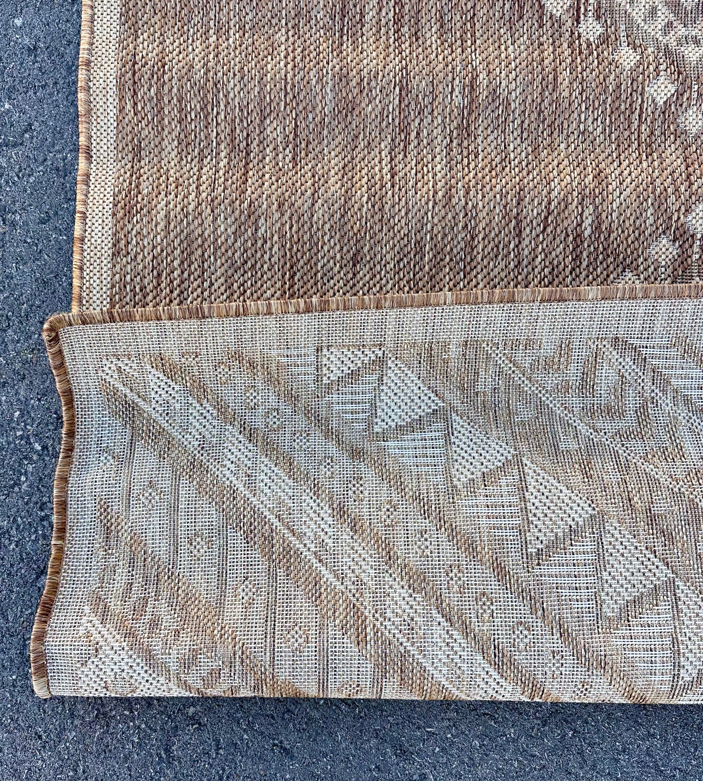 4' x 6' Outdoor Performance Area Rug, Stain Resistant, Weather Resistant, High Traffic, Patio, Balcony, Outside, Landry Brown (L1050)