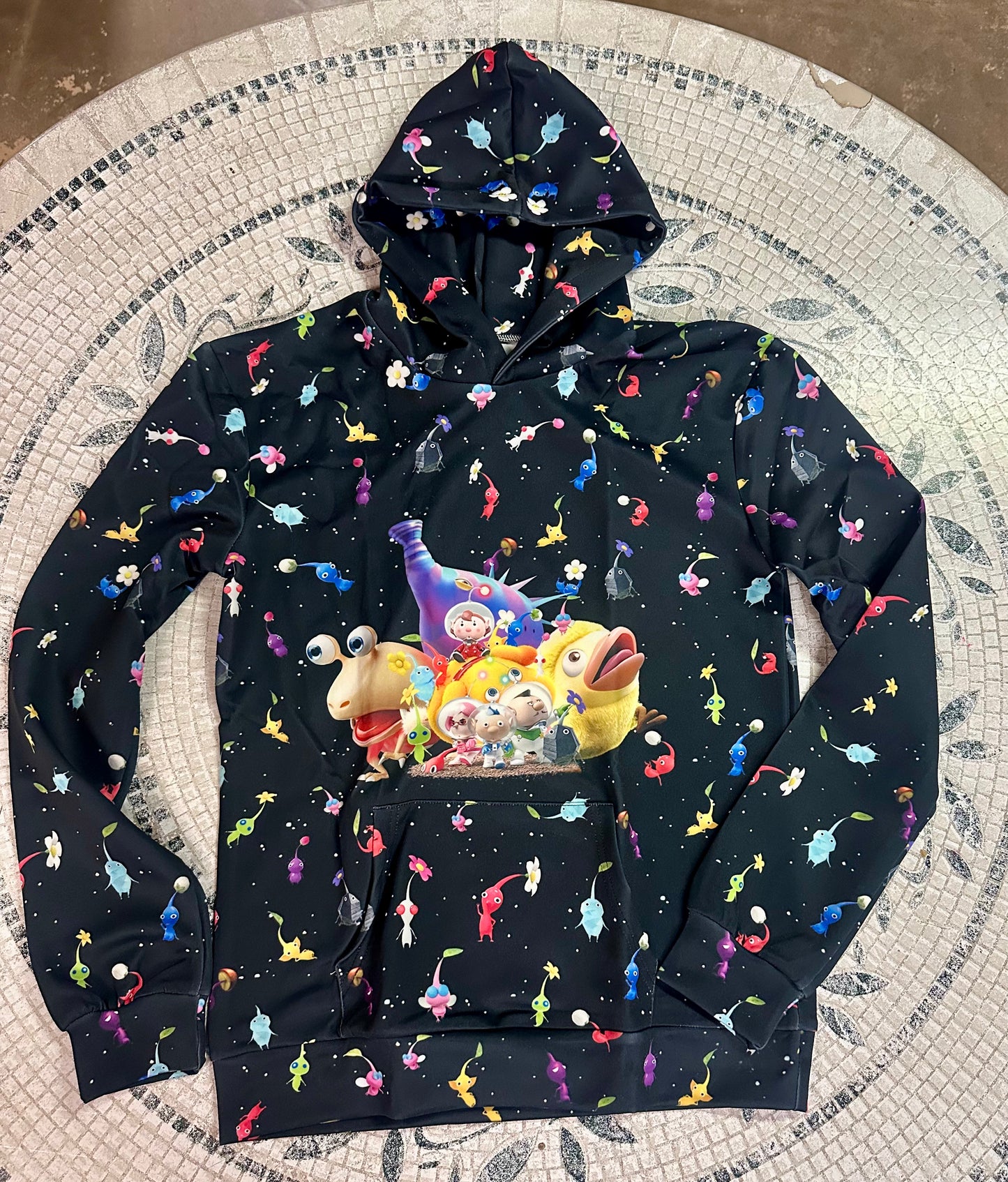 Hop Hop Cartoon Novelty Hoodies, Printed Casual Pullover Hooded Sweatshirt (Size Youth Medium)
