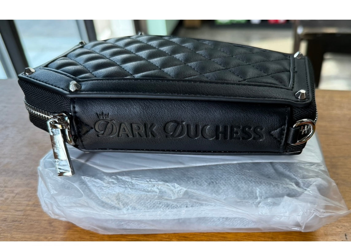 Dark Duchess Coffin Purse, Wallet, Bag - Goth Gift, Vegan, Small Black Shoulder, Crossbody Purse - Alternative Punk Bags - Cross Body Clutch Wallet - Hand Wristlet Handbag