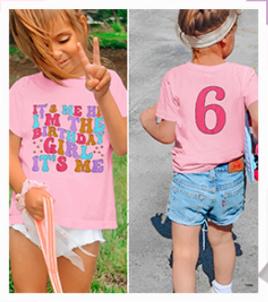 Its Me Hi Im The Birthday Girl Its Me, 6 Years, Birthday Girl Shirt Kids Bday Party Tshirt Short Sleeve Summer Outfit (Size 6 Years)