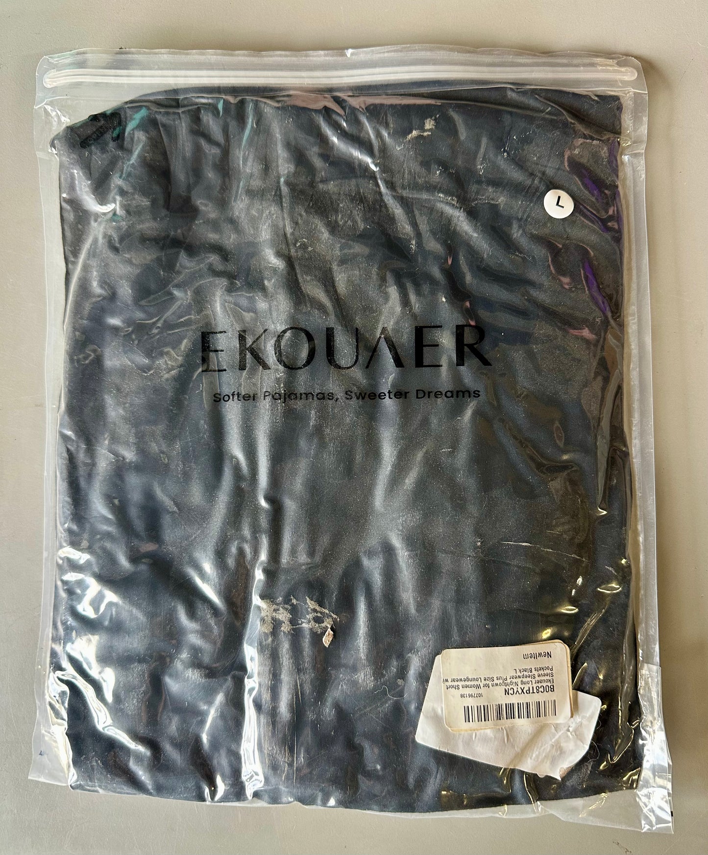 Ekouaer Long Nightgown for Women Short Sleeve Sleepwear Plus Size Loungewear with Pockets (Size Large)