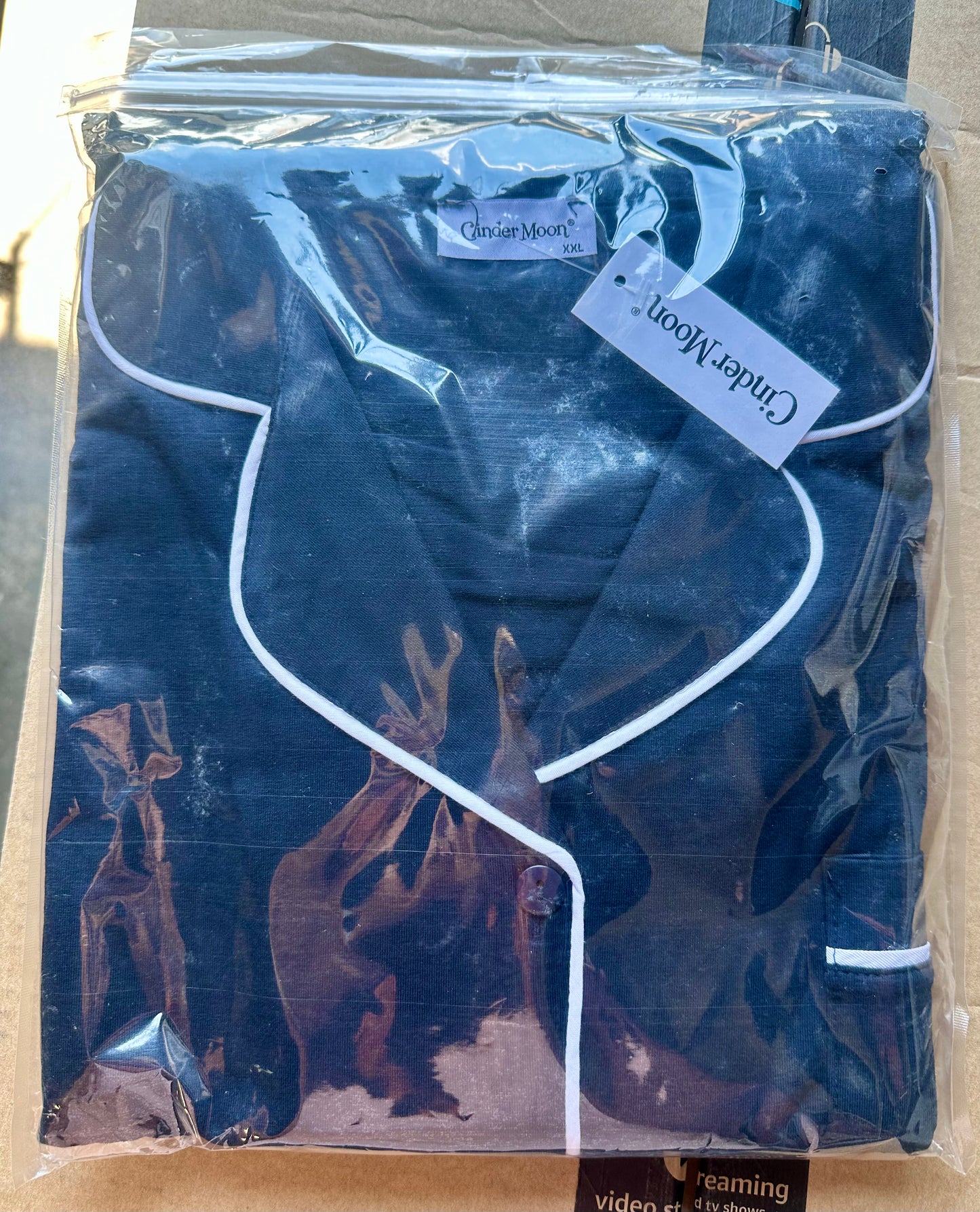 Women's Pajama Set, Long Sleeve Button Sleepwear, Nightwear, Soft Pjs Lounge Set (Size XXL, Navy)