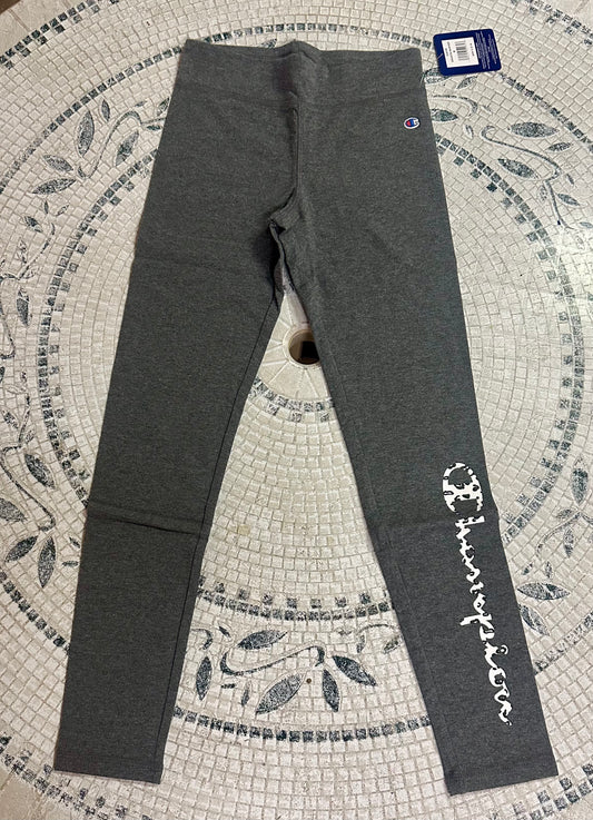 Champion Heritage Girls Performance Legging Stretch Pant, Active Athletic Pant, Granite Heather (Size Youth Medium)