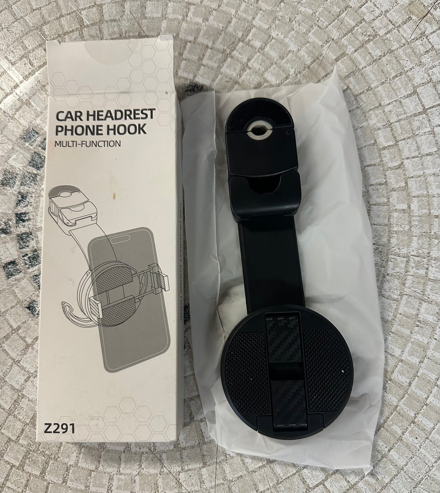 BESCLOSE 2-in-1 Car Headrest Phone Holder & Hidden Hook – Universal Back Seat Mount for iPhone & Android