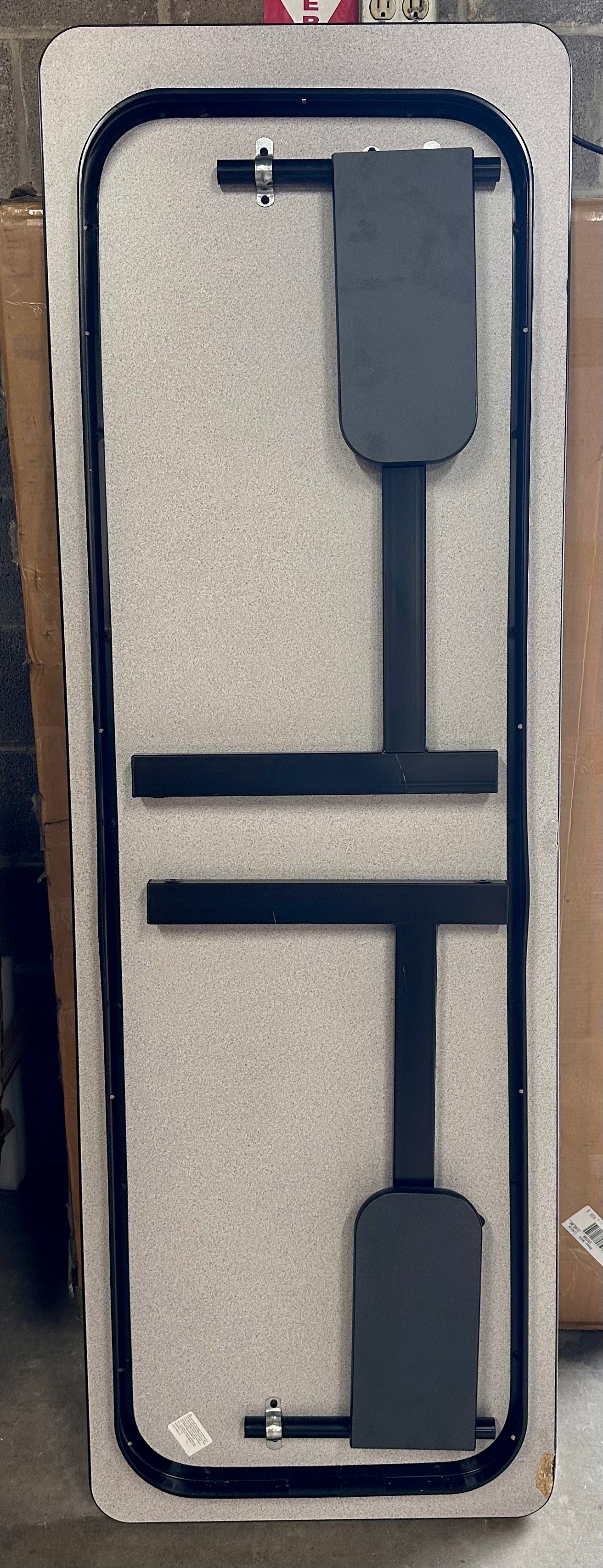 Correll 24"x72" Folding Seminar, Training or Classroom Table, Gray Granite Thermal Fused Laminate, Maximum Leg Room, Black Steel Frame, Made in The USA, Seats 3 (G887)