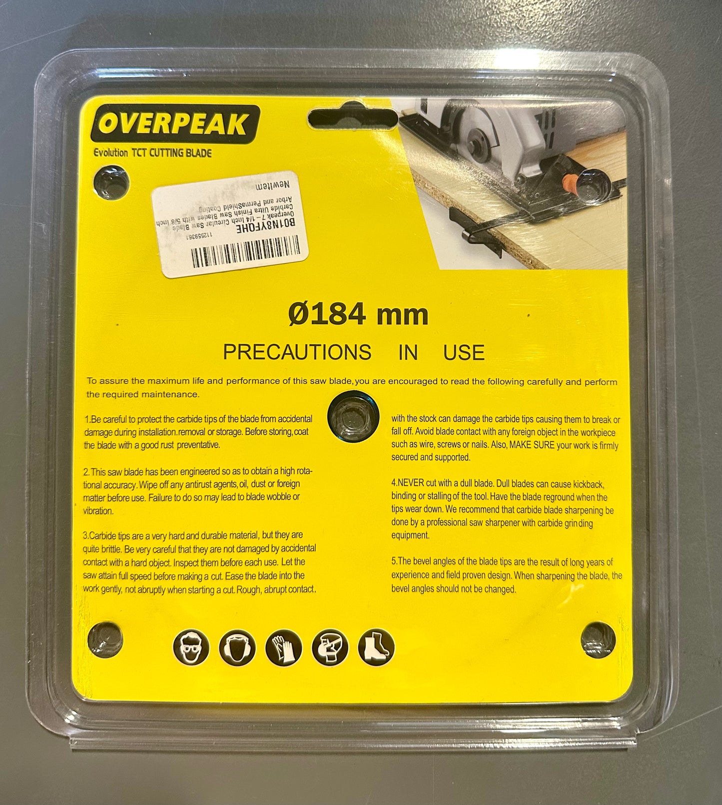 Overpeak 7-1/4 Inch Circular Saw Blade Carbide Ultra Finish Saw Blades with 5/8 Inch Arbor and PermaShield Coating