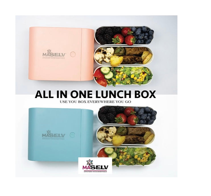 MASELV Meal Prep Box Set of 3 – Leakproof Dishwasher Safe Lunch Containers Adult Box with Utensils – Portable Microwave Snack Boxes for Adults – Insulated Cute Lunch Box (ORANGE)