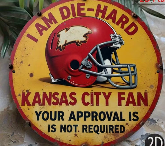 Kansas City Fan Metal 8x8 sign