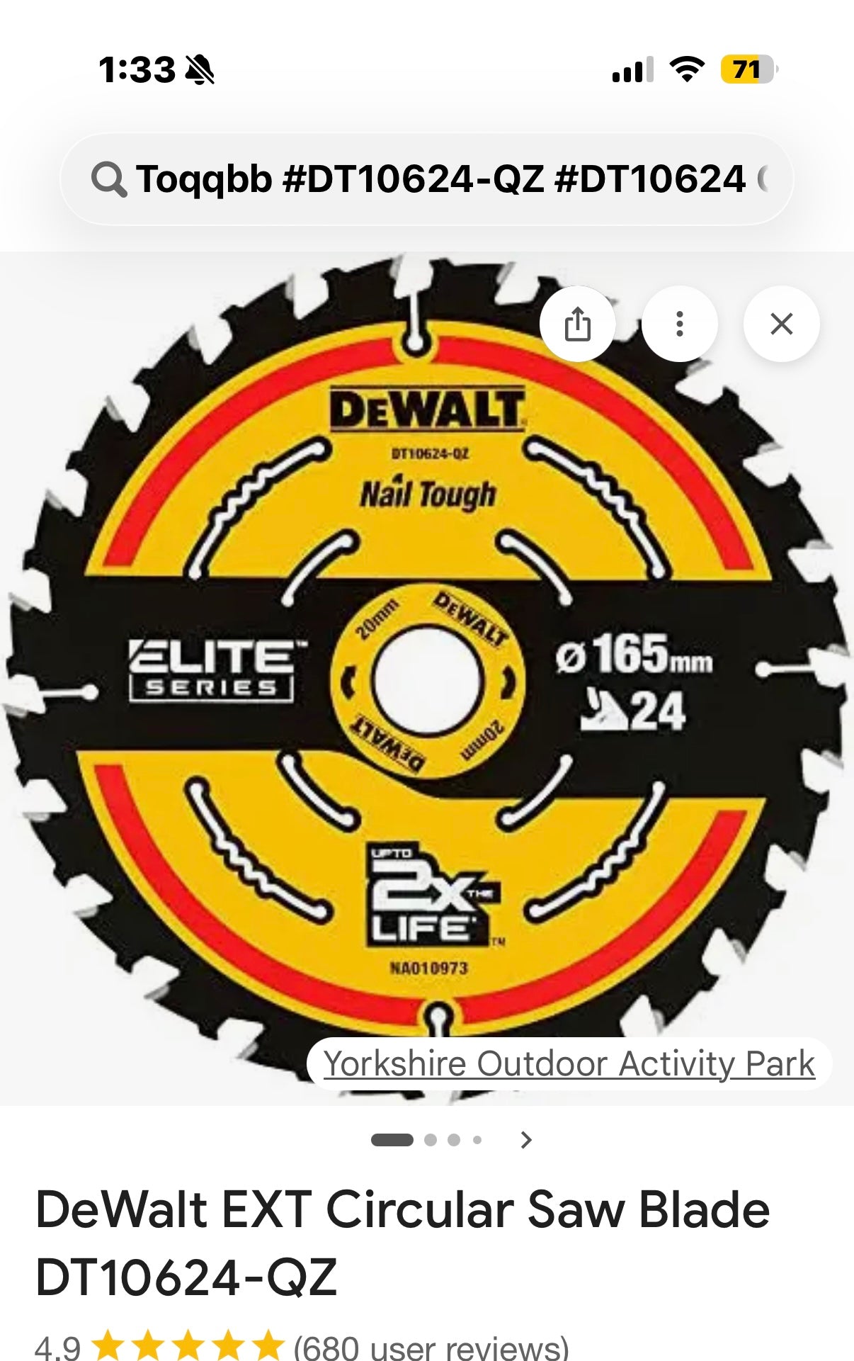 DeWalt Toqqbb #DT10624-QZ #DT10624 Circular Saw Blade 165x20mm 24T Wood Replacement Part New for DeWalt