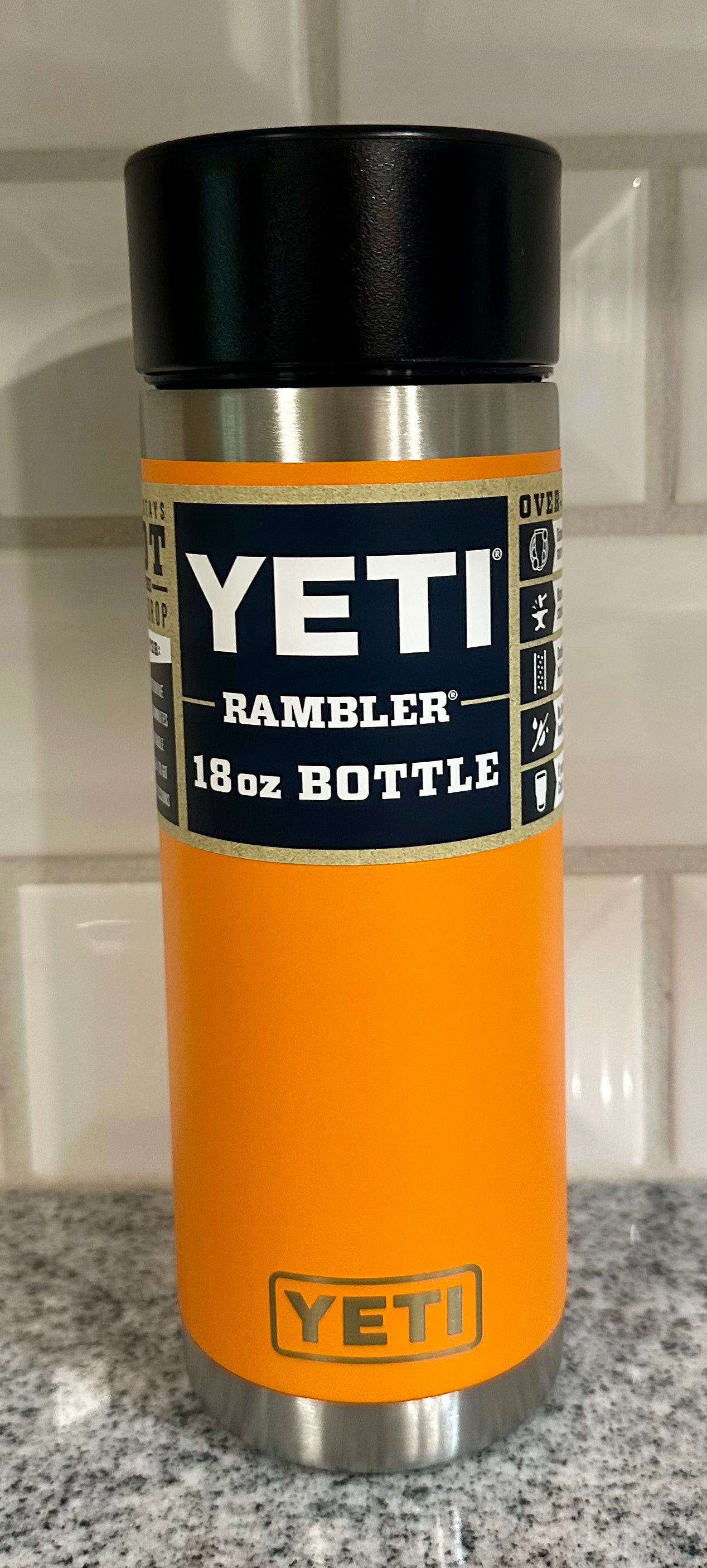 YETI Rambler 18 oz Bottle with HotShot Cap in King Crab Orange