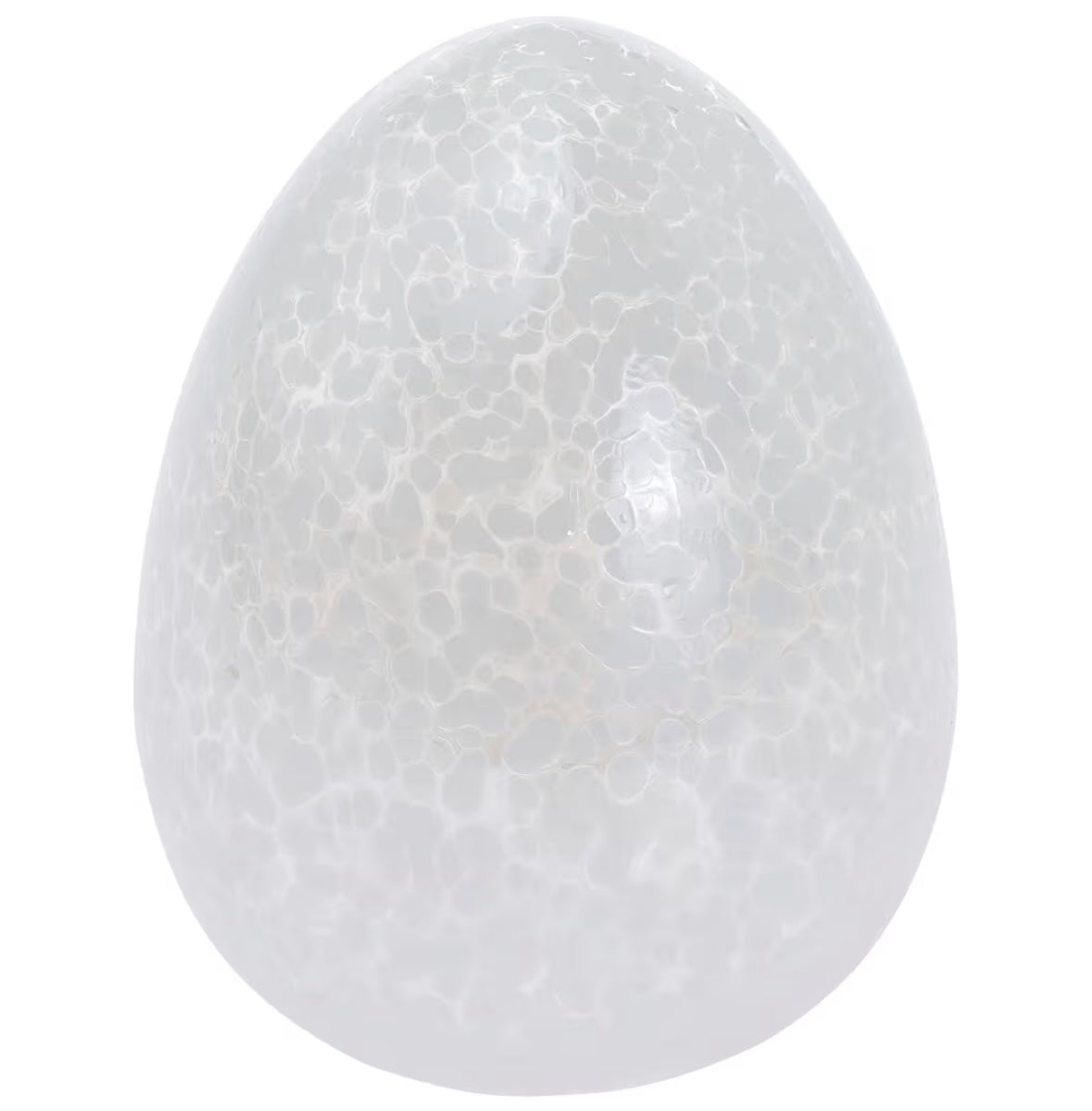 Egg Tabletop, Desk, Mantel Decorations for Home, Office, Classroom, Large 5" x 6", Speckled White Glass Egg