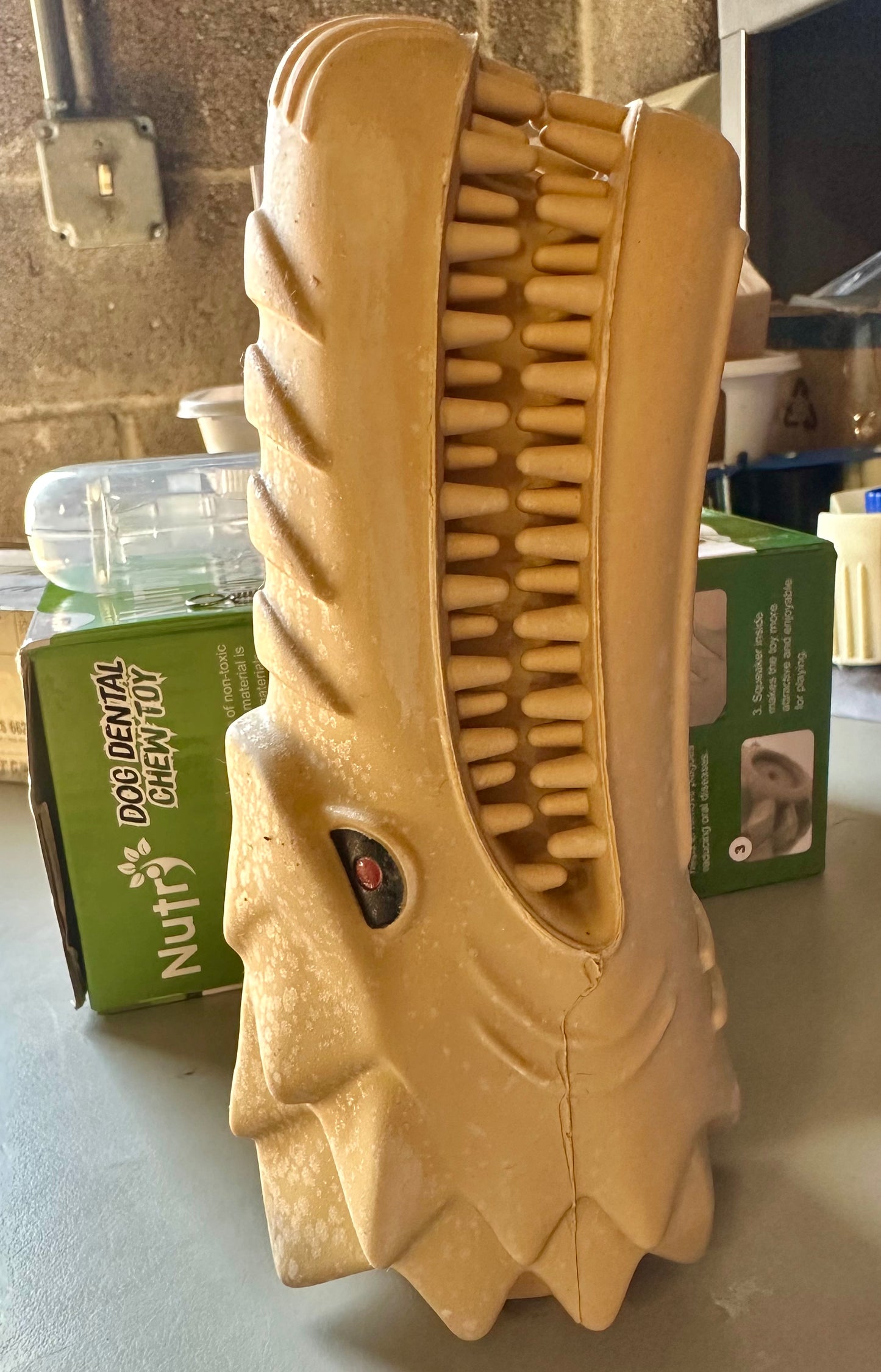 Nutro Dog Dental Chew Toy Eco-Friendly Rubber Toothbrush Squeaker - New in Box