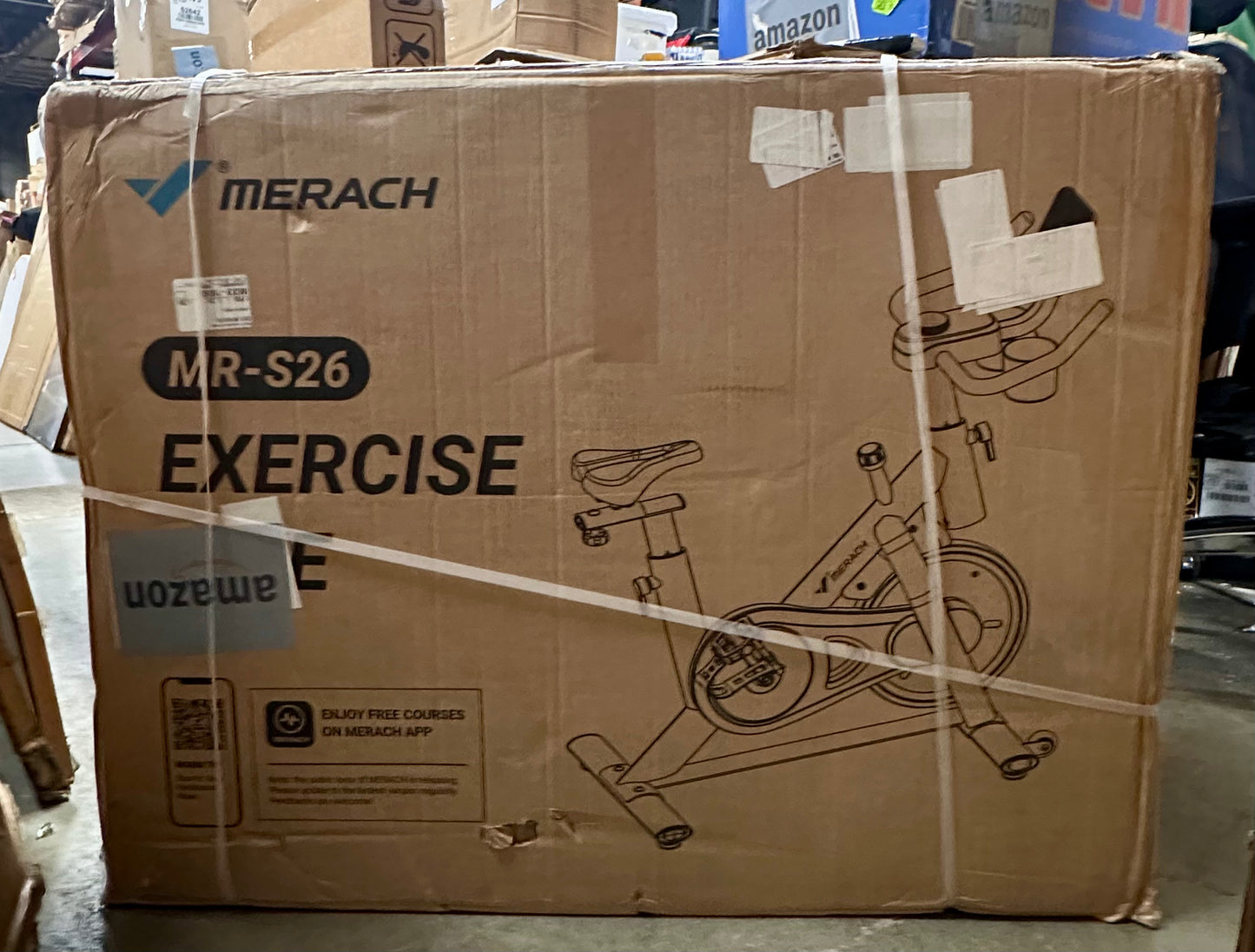 MERACH Exercise Bike, Stationary Bike with Exclusive App, Low Noise Indoor Cycling Bike with 300lbs Weight Capacity, Tablet Mount (W534)