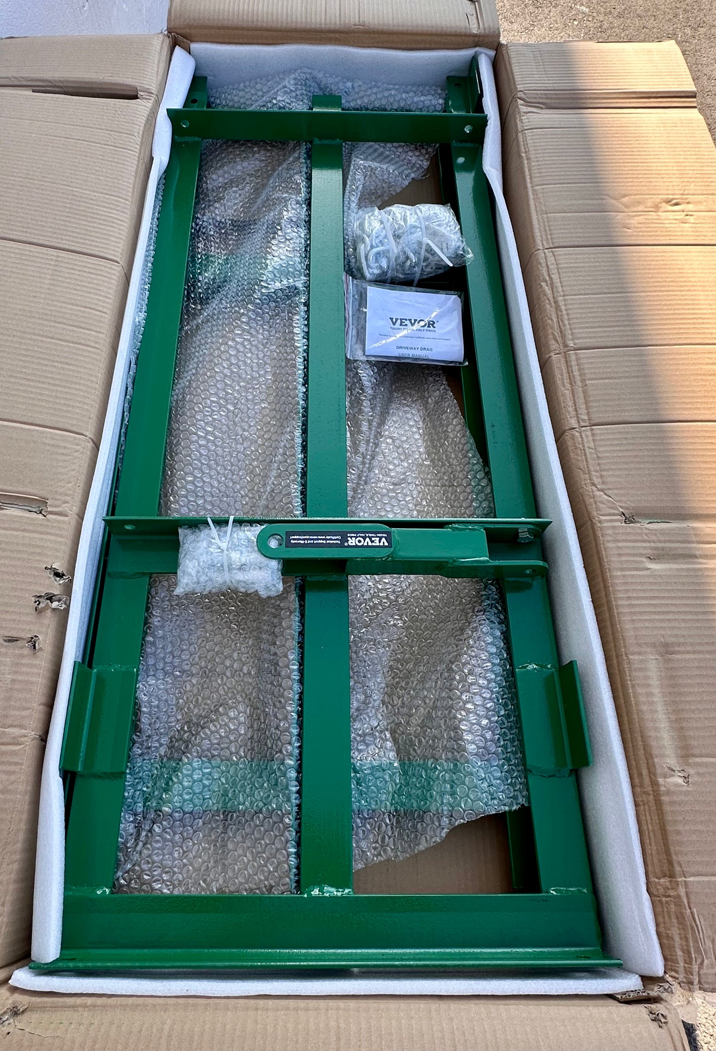 VEVOR Drag Harrow, 8 ft Heavy Duty Tow Behind Drag Harrow with Adjustable Bars & 72 in Chain, Driveway Grader, Landscape Rake, for ATV, UTV, Tractor, Mower, Tow Behind Yard Lawn Leveling Tool (G912)