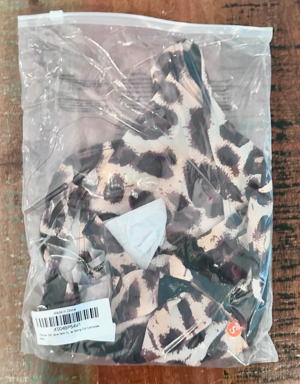 Women's Leopard Print Lace Trim Crop Top, VNeck Sleeveless Summer Tank Top (Size Small)
