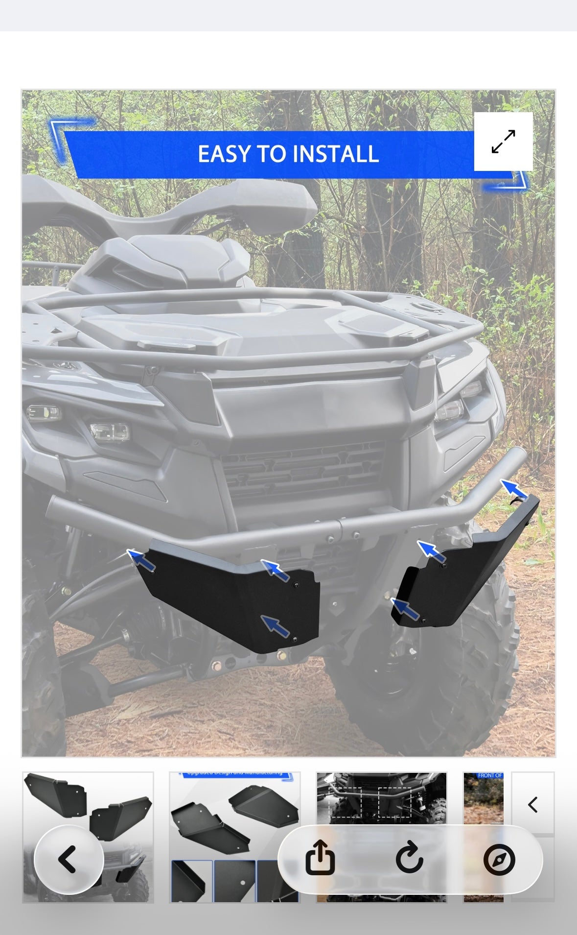 SLORIMOD EXTREME Front Bumper Protection Plates for Can-Am Outlander 500 700 PRO 2023-2025 Accessories, Heavy Duty Steel Front Brushguard Protector Cover Skid Plates, Replaces OEM part# 715005439