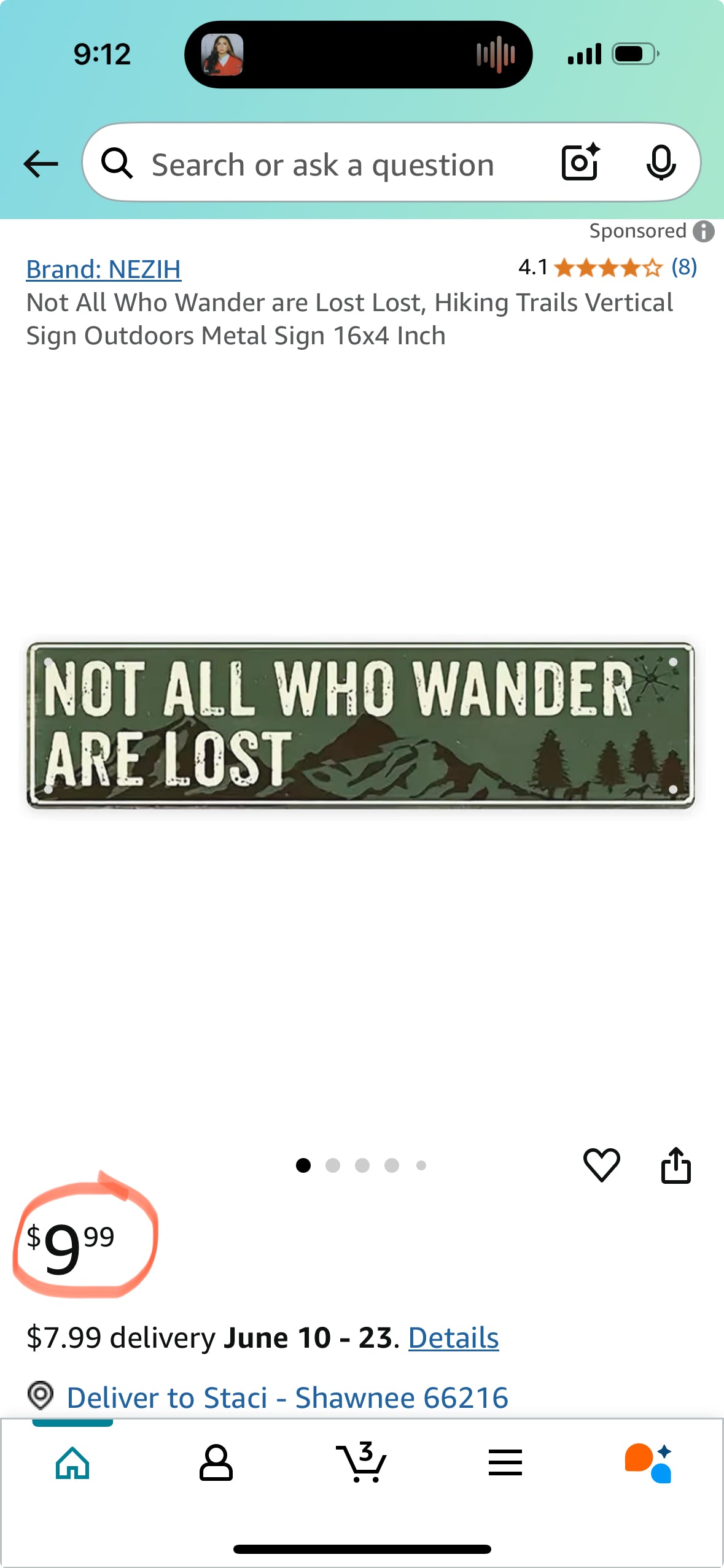 Not All Who Wander are Lost Lost, Hiking Trails Vertical Sign Outdoors Metal Sign 16x4 Inch