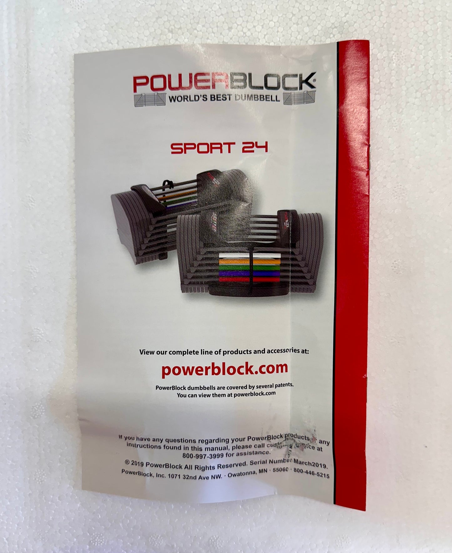 PowerBlock Sport 24 Adjustable Dumbbells, 3-24 lb. Durable Steel Build, Innovative At Home Workout Equipment, All-in-One Strength Training (W467)