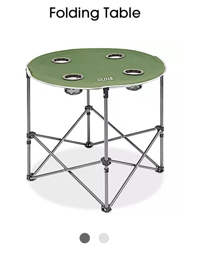 ULINE Folding Camp Table with Built In Cup Holders, 30”x40”x24”