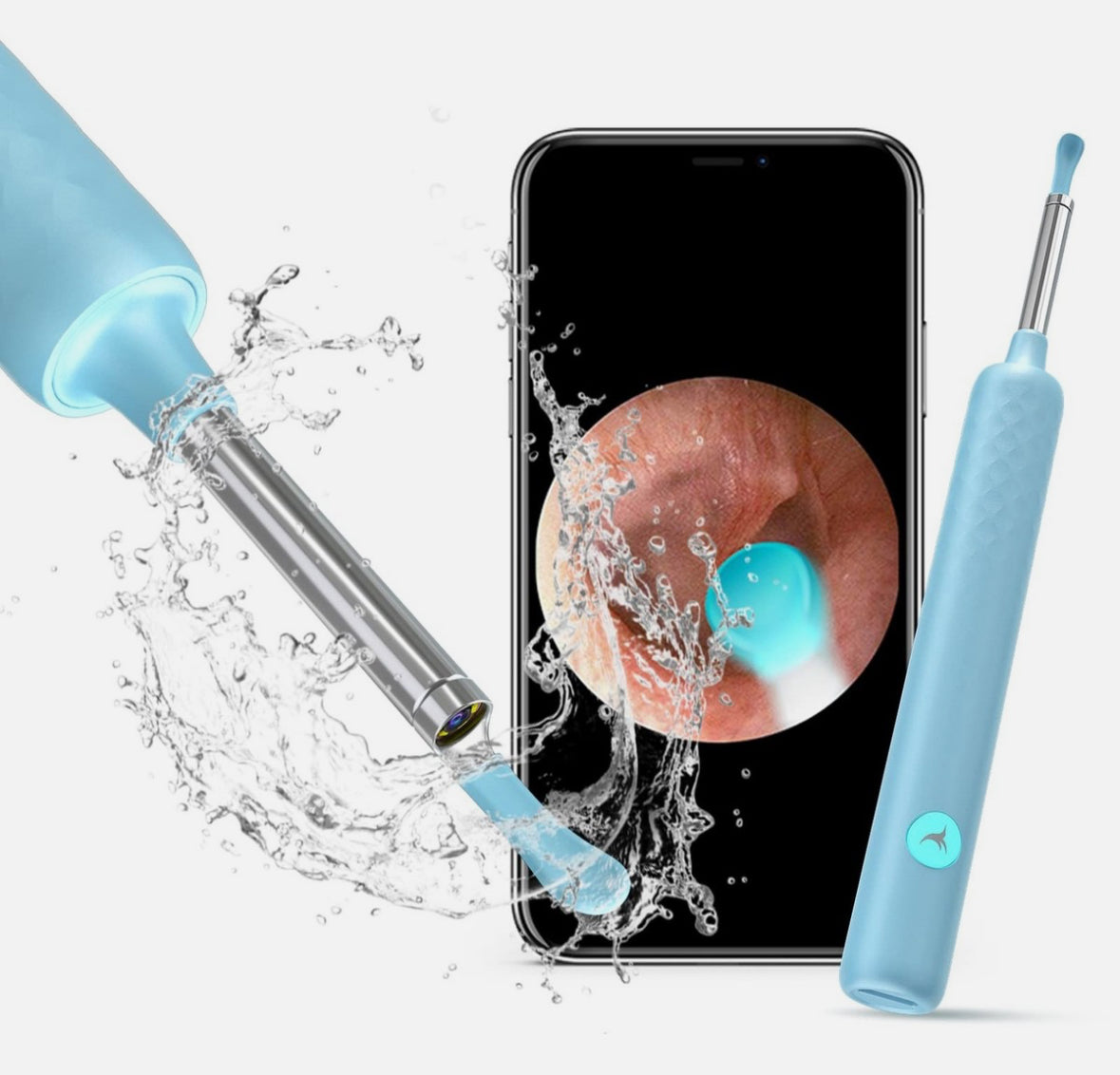 DJROLL Ear Wax Removal, Earwax Remover Tool, Ear Camera, Ear Scope with Ear Wax Cleaner Tool Compatible with iPhone, iPad, Android Smart Phones (Blue)