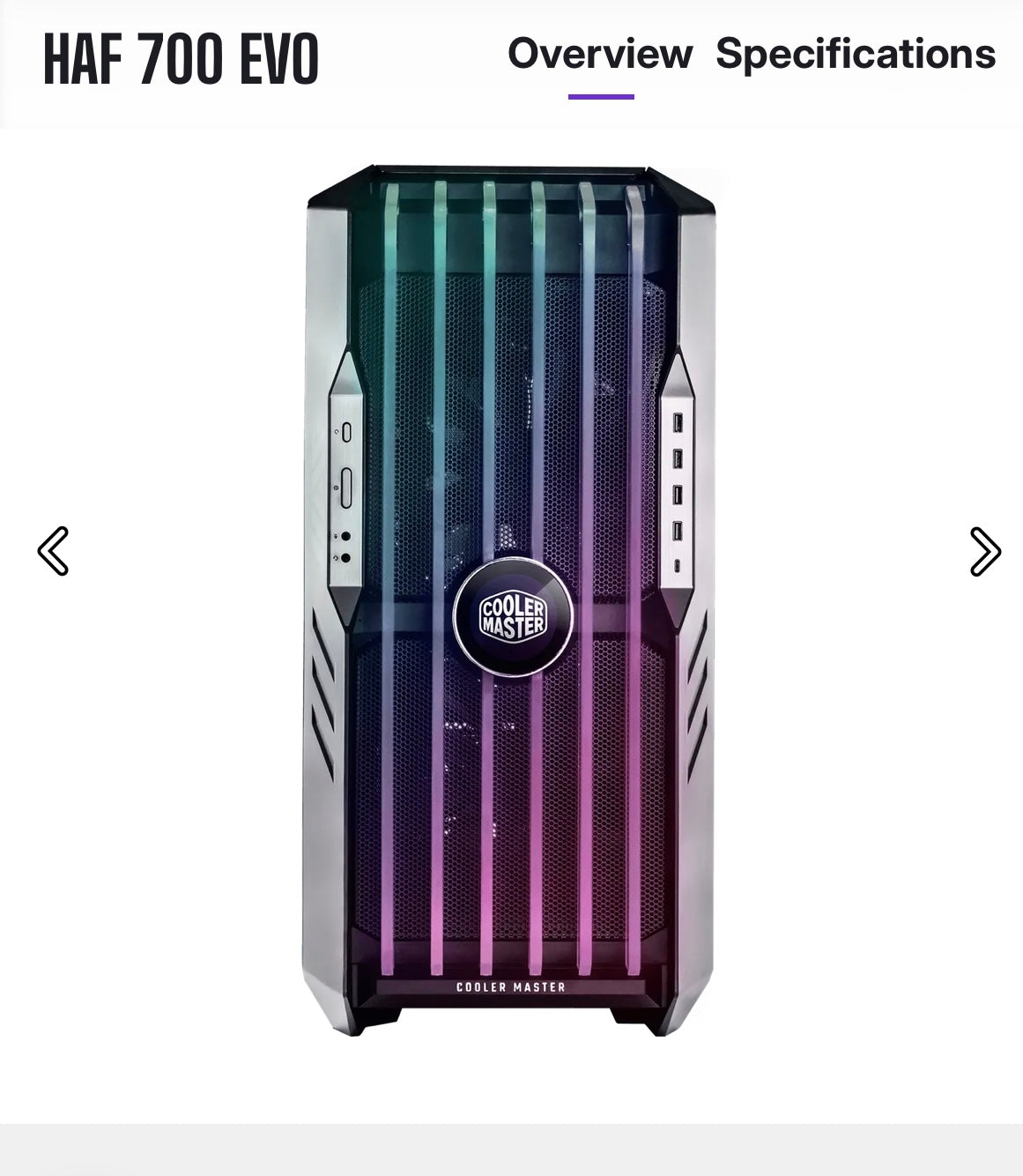 Cooler Master HAF 700 EVO E-ATX High Airflow PC Case, IRIS Customizable LCD .Breathable TG Front Panel, 200mm Sickleflow Fans, 1 x USB 3.2 gen 2 Type C, 4 x USB 3.2 gen 1 (3.0) (H700E-IGNN-S00) (R709)