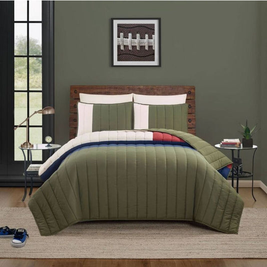makers collective Color-Blocked Print Comforter Set - Twin/Twin XL