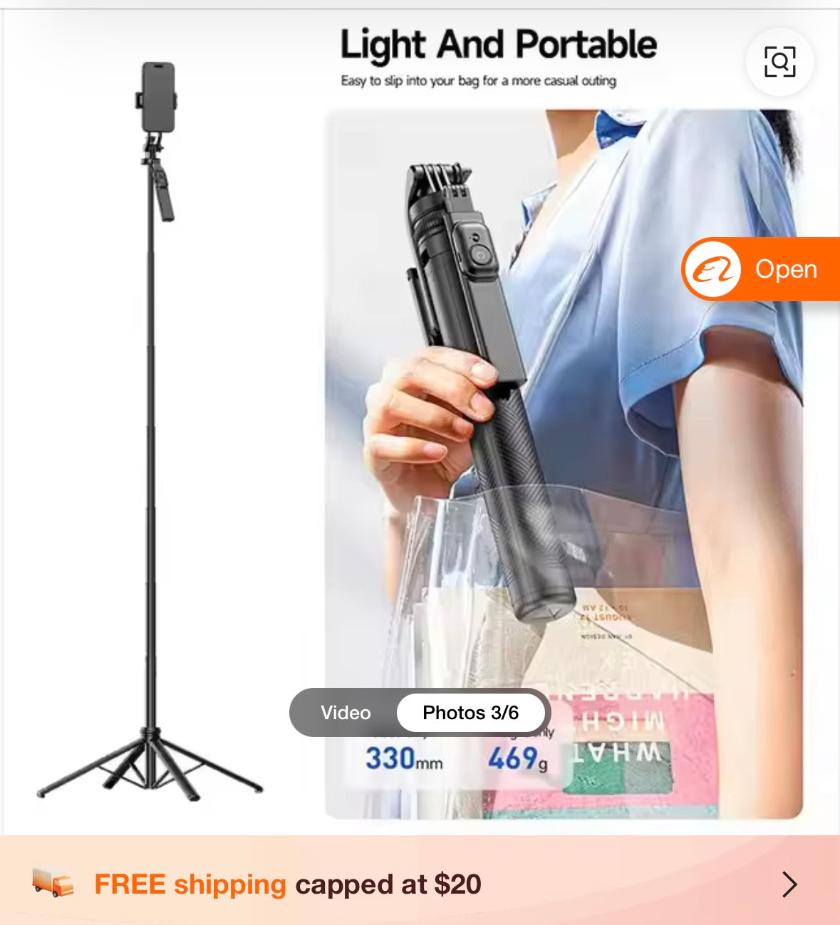 C18 Multifunctional Quadrapod selfie stick with extendable stand