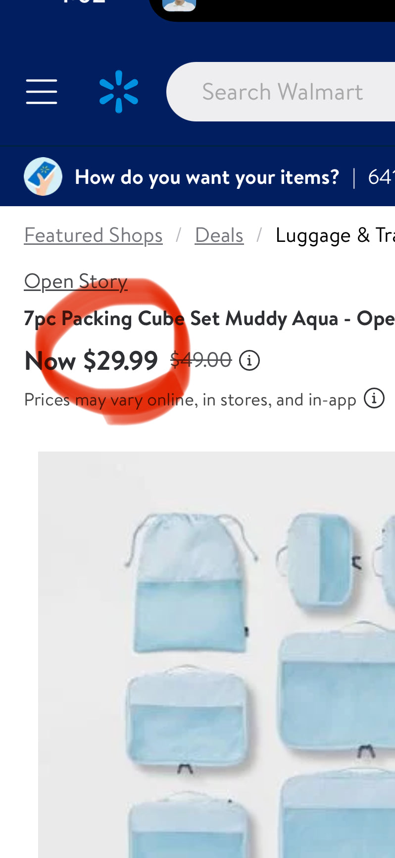 7pc Packing Cube Set with Compression - Open Story™ Blue