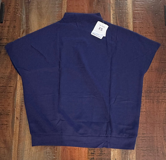 Women’s 2 Piece Batwing Sleeve Pullover Top, Long Wide Leg Pants, Lounge Set (Navy) (Size X-Small)