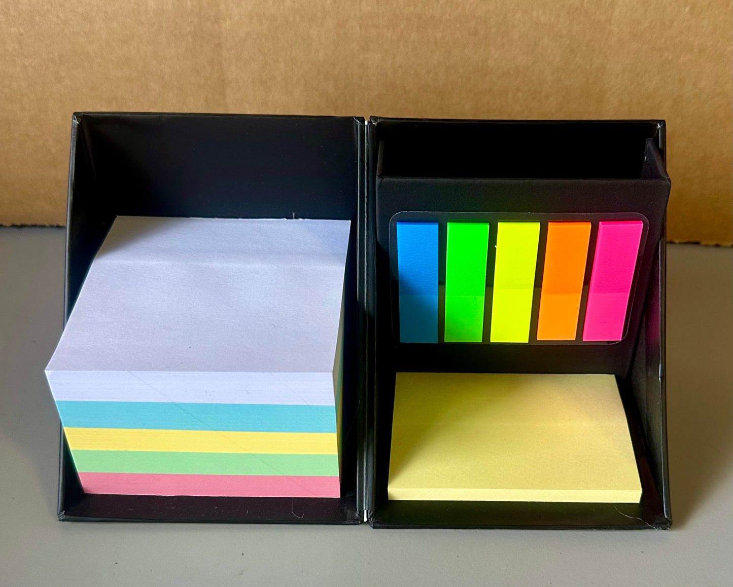 Creative Folding Desktop Organizer with Pencil Holders, Sticky Note Tray and Cool Desk Accessories Organizer for Room College Dorm Home School