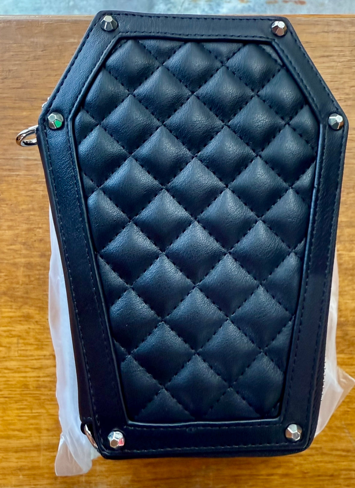 Dark Duchess Coffin Purse, Wallet, Bag - Goth Gift, Vegan, Small Black Shoulder, Crossbody Purse - Alternative Punk Bags - Cross Body Clutch Wallet - Hand Wristlet Handbag