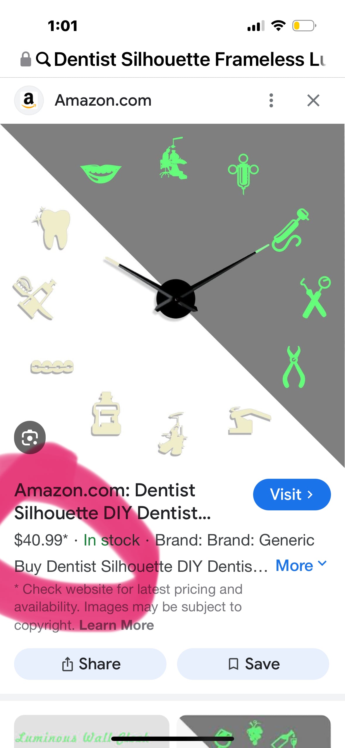 Dentist Silhouette Frameless Luminous Acrylic Clock,DIY Wall Clock with Mirror Stickers,Modern Large Clock for Home Decor-27