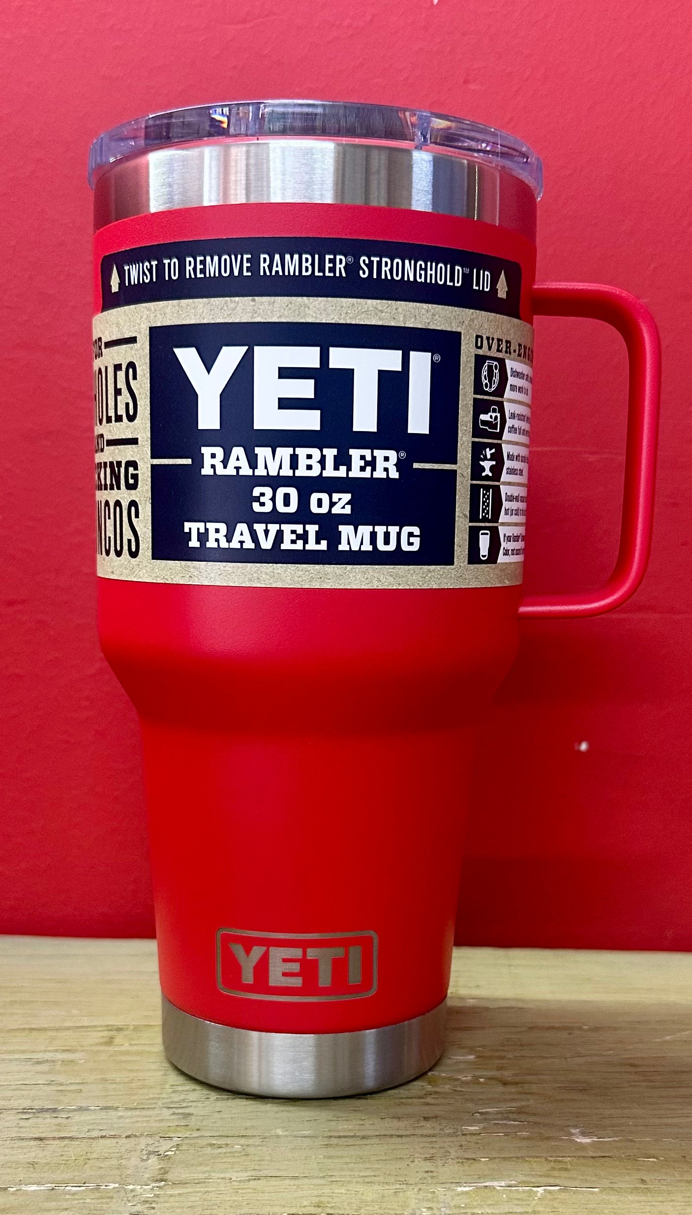 YETI Rambler 30 oz Travel Mug, Stainless Steel, Vacuum Insulated with Stronghold Lid