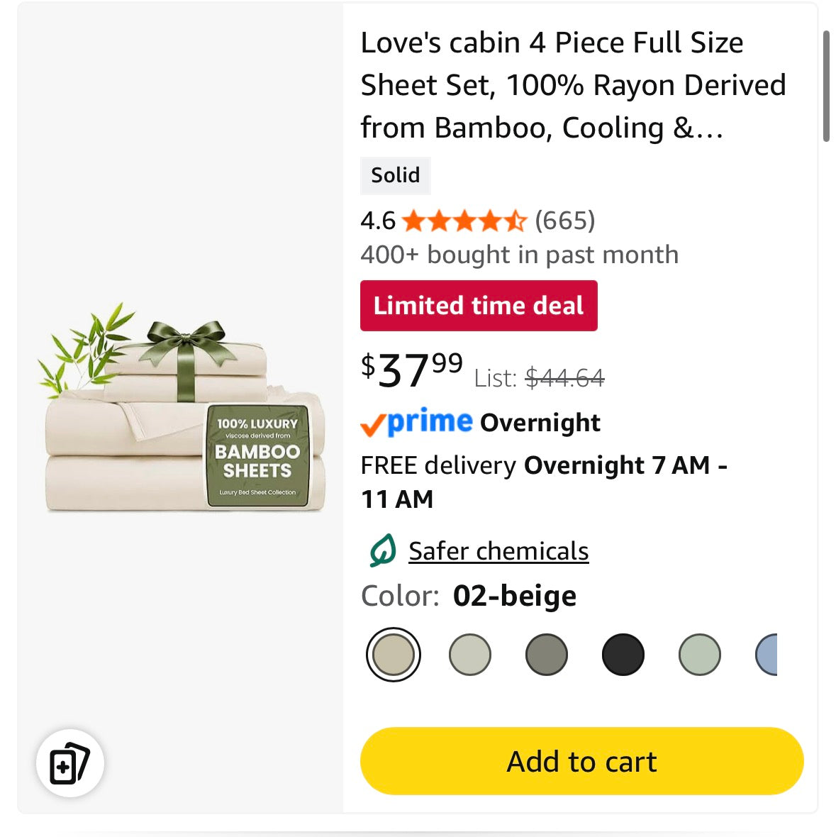 EaseHome King Cooling Sheets, Rayon Derived from Bamboo, Deep Pocket Up to 16", Soft King Size Bed Sheets, Luxury Bedding Sheets & Pillowcases, Black (Size Full)