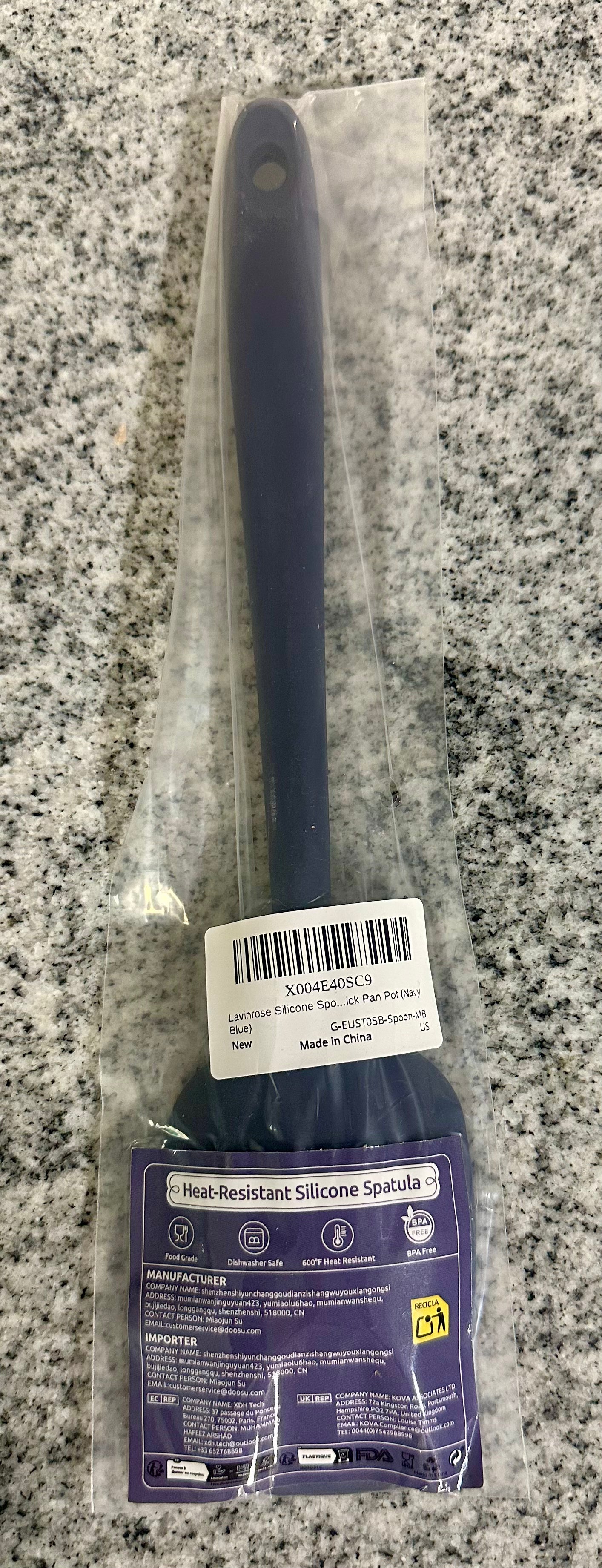 Lavinrose Heat Resistant Silicone Spatula, Resistant up to 600°F (Navy Blue)