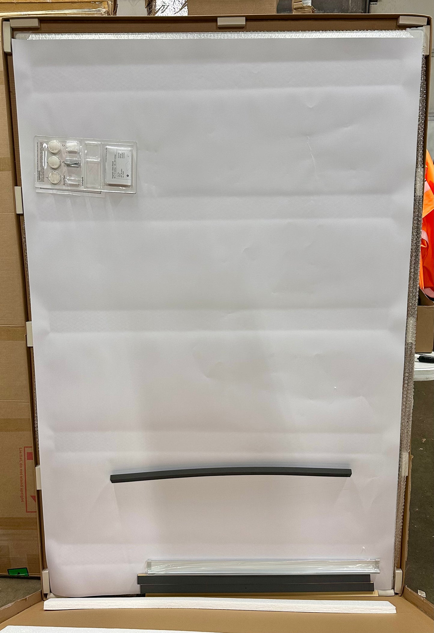 Audio-Visual Direct Magnetic Ultra White Glass Dry-Erase Board Set - 6' x 4' - Includes Magnets, Hardware & Marker Tray (O455)