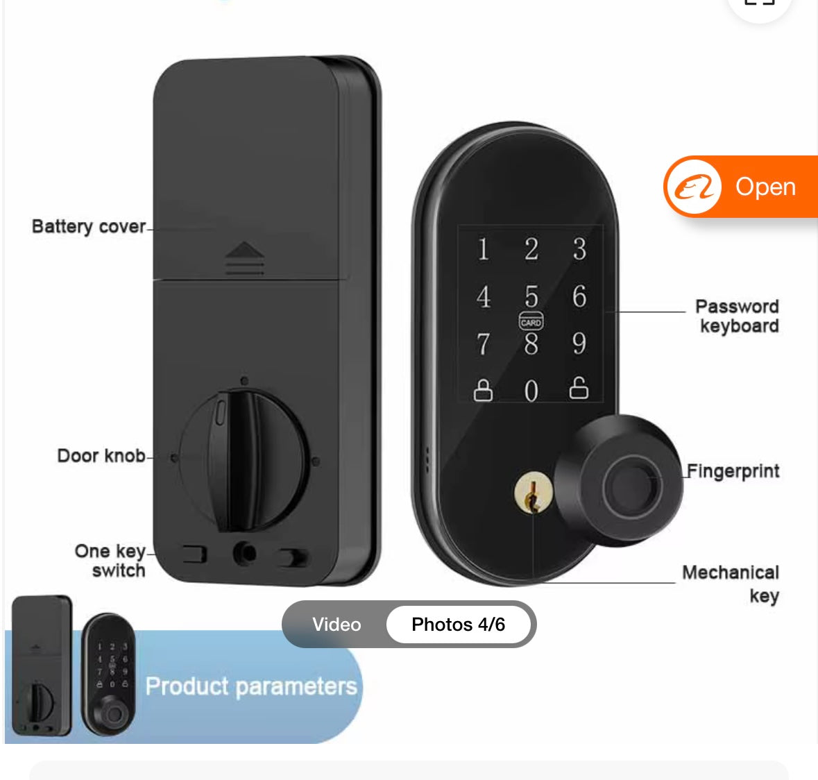 Keyless Entry Door Lock, Smart Lock with App Control, Fingerprint Door Lock, Electronic Keypad Deadbolt, Auto & One Touch Lock | Digital Smart Door Locks | Easy Installation | IP54 Waterproof