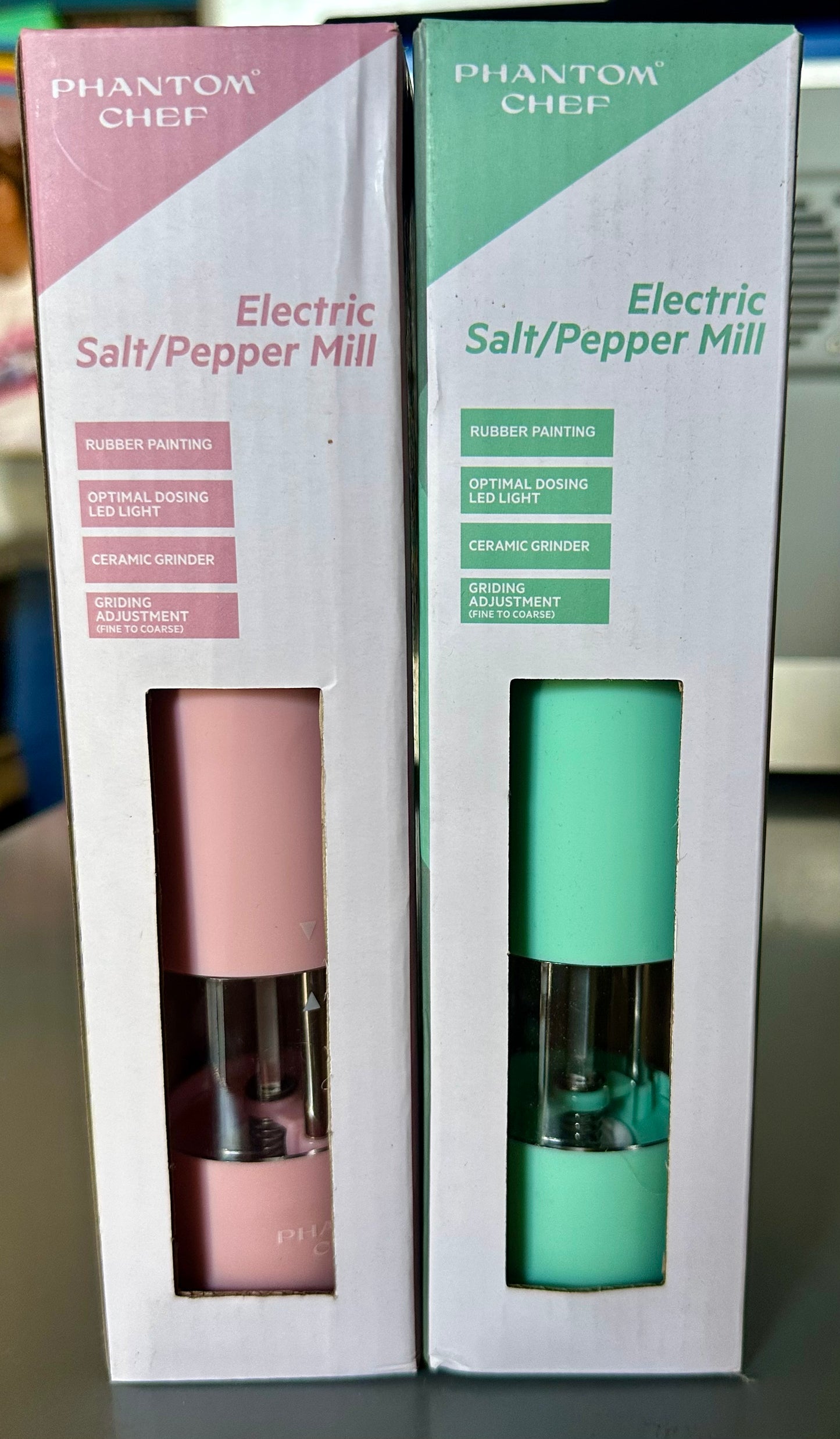 Phantom Chef Electric Salt/Pepper Mills, Set of 2